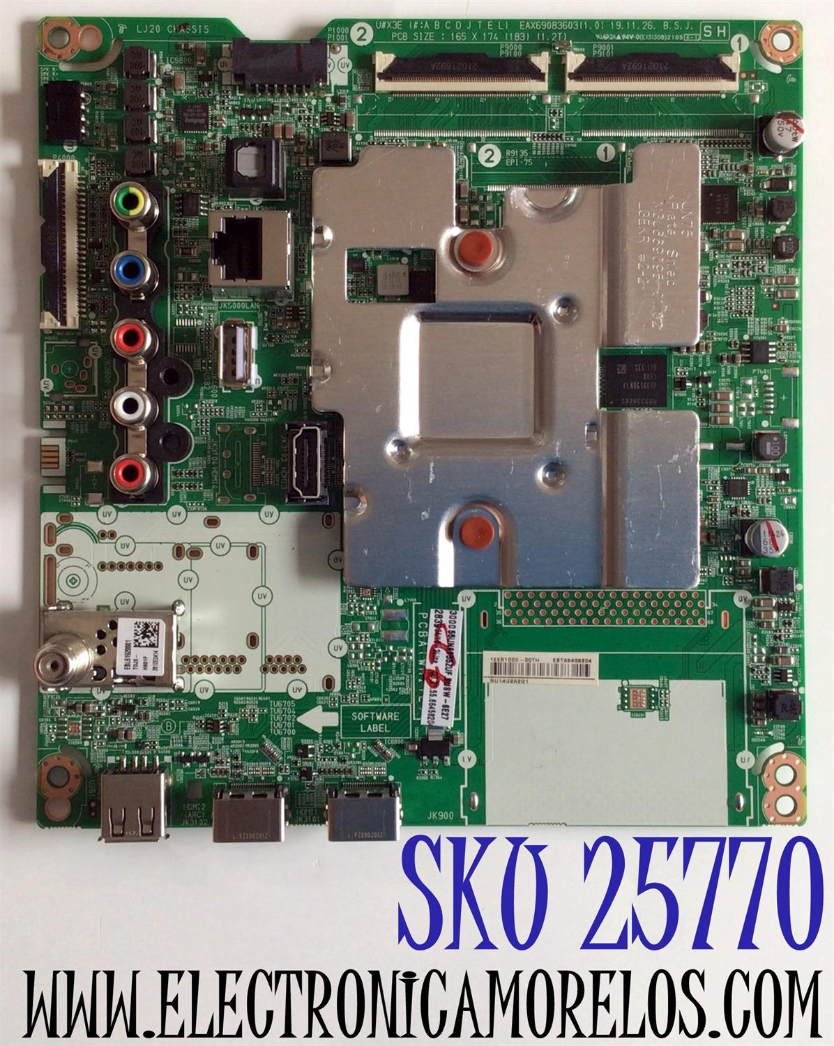 MAIN PARA TV LG ORIGINAL 4K UHD SMART TV / NUMERO DE PARTE EBT66458204 / EAX69083603 / EAX69083603(1.0) / 66458204 / PANEL NC550DQG-AAHX1 / DISPLAY LC550DQJ (SM)(A1) / MODELO 55UN6955ZUF / 55UN6955ZUF.BUSWLKR / 55UN69ZUF.BUSWLKR