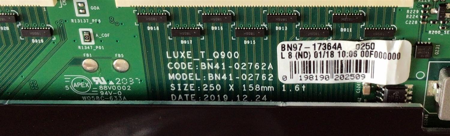 T-CON PARA TV SAMSUNG / NUMERO DE PARTE BN95-06819A / BN41-02762A / BN97-17364A / PANEL CY-TT075JLAV6H / MODELO QN75Q900 / QN75Q900TSFXZA / QN75Q900TSFXZA AD04 - Imagen 3