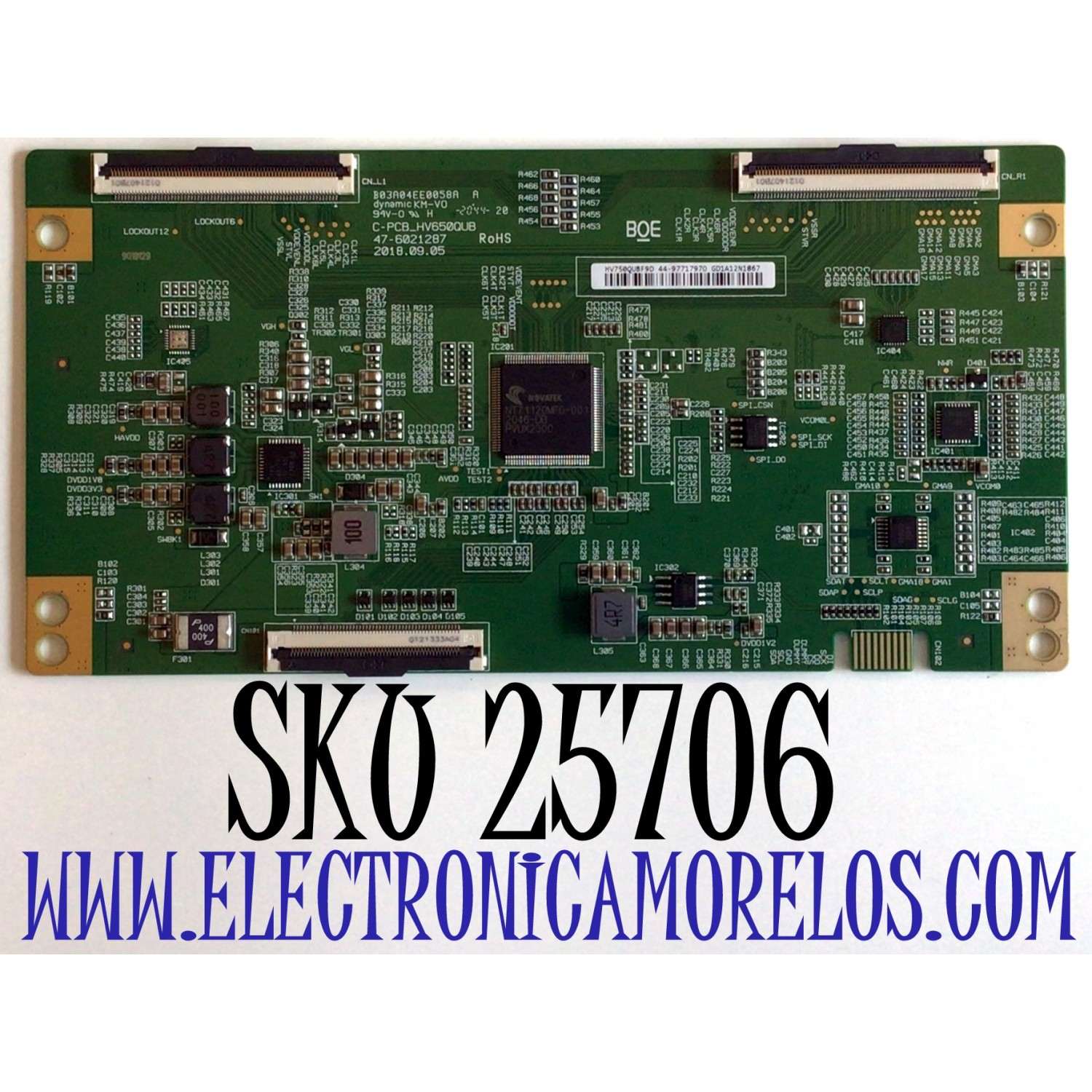 T-CON PARA TV PHILIPS (( NUEVA )) / NUMERO DE PARTE 44-97717970 / 47-6021287 / C-PCB_HV650QUB / HV750QUBF9D / 44-9771797O / PANEL BOEI750WQ1-F9D / MODELO 75PFL5604/F7 / 75PFL5604/F7 A
