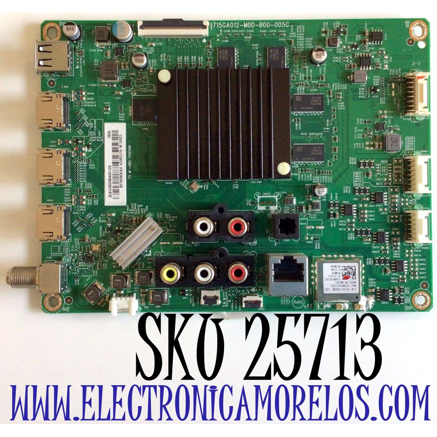 MAIN PARA TV VIZIO 4K HDR SMART TV / NUMERO DE PARTE 756TXICB02K040 / XICB02K040 / 715GA012-M0D-B00-005G / XICB02K040010X / PANEL'S TPT550U1-QVN05.U REV:S57B1X / TPT550U1-QVN05.U REV:S57B1AL / MODELOS V555-G1 / V555-G1 LTMWYI / V555-G1 LTCWYI