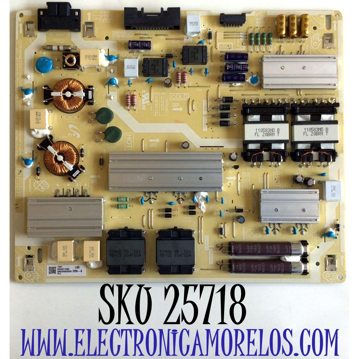 FUENTE DE PODER PARA TV SAMSUNG / NUMERO DE PARTE BN44-01106A / BN4401106A / L65E8N_AHS / E301536 / MODELO QN65Q70 / QN65Q70AAFXZA