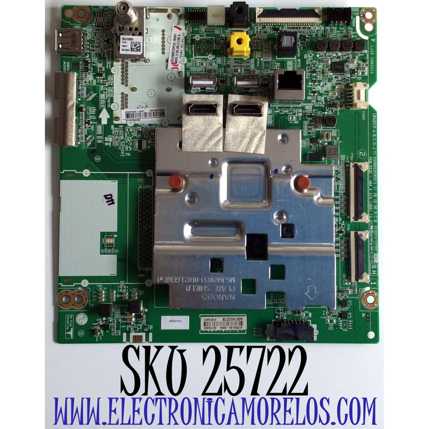 MAIN PARA TV LG 4K HDR UHD SMART TV / NUMERO DE PARTE EBT66470301 / EAX69120303(1.1) /  EAX69120303 / PANEL HC820DQF-VCXR1-211X / MODELO 82UN8570PUC / 82UN8570PUC.AUSJLJR