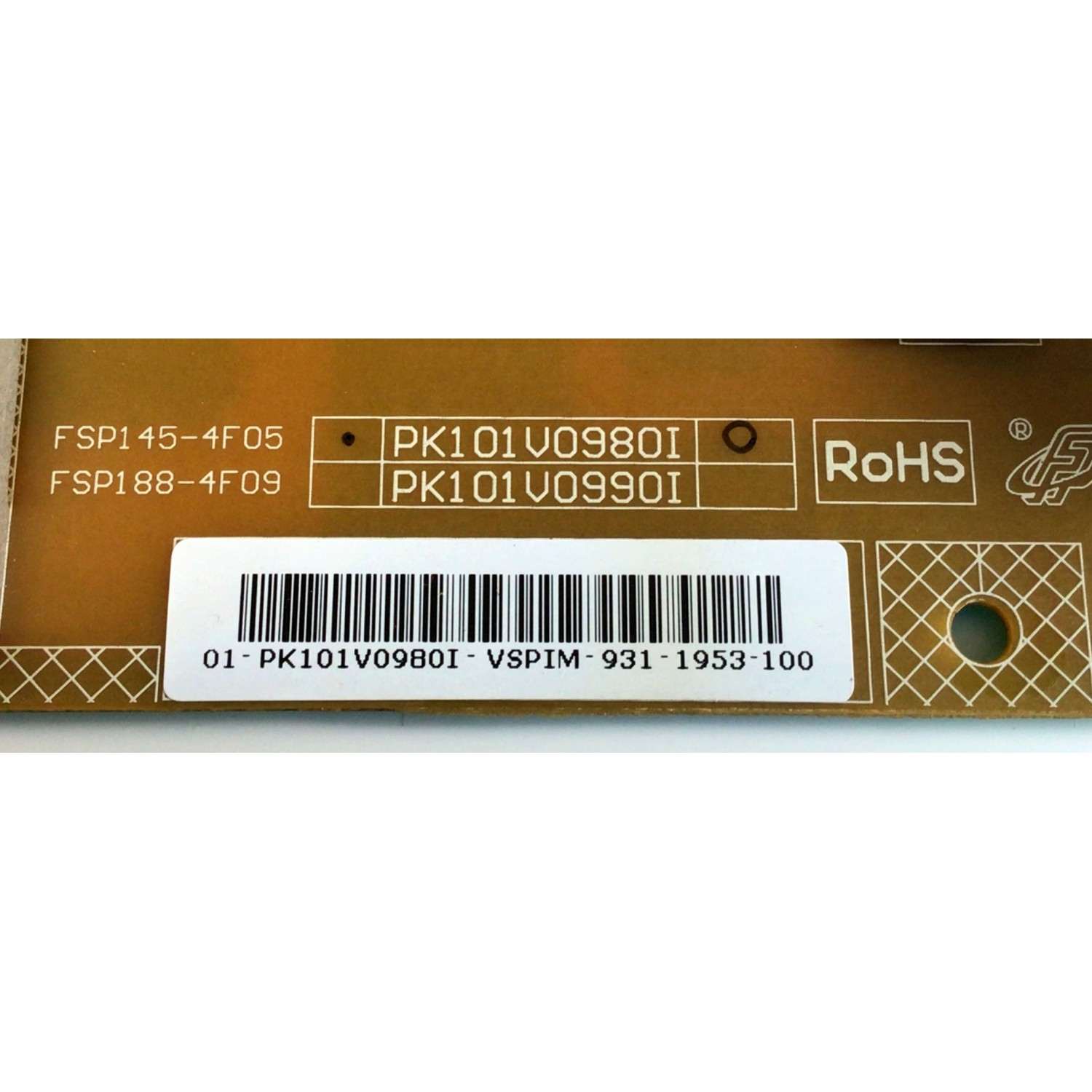 FUENTE DE PODER PARA TV TOSHIBA / NUMERO DE PARTE PK101V0980I / 01-PK101V0980I-VSPIM / FSP145-4FS05 / 3BS0203913GP / E186016 / PANEL LTA320AP01 / MODELO 32AV502R - Imagen 2