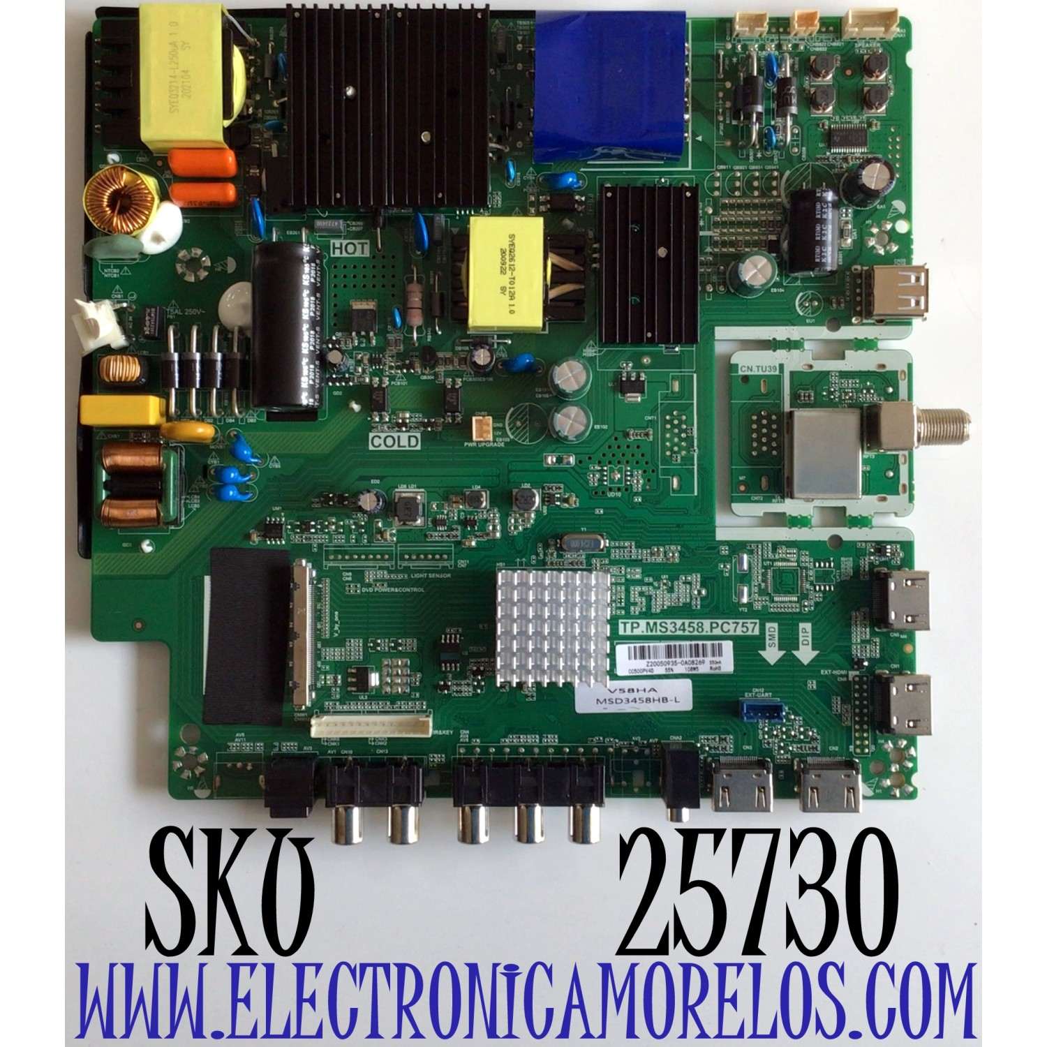 MAIN FUENTE (COMBO) PARA TV SCEPTRE / NUMERO DE PARTE MSD3458HB-L / TP.MS3458.PC757 / Z20050935 / CC500PV4D / PANEL CV500U1-T01_V01 / MODELO W50 TBTV58HA