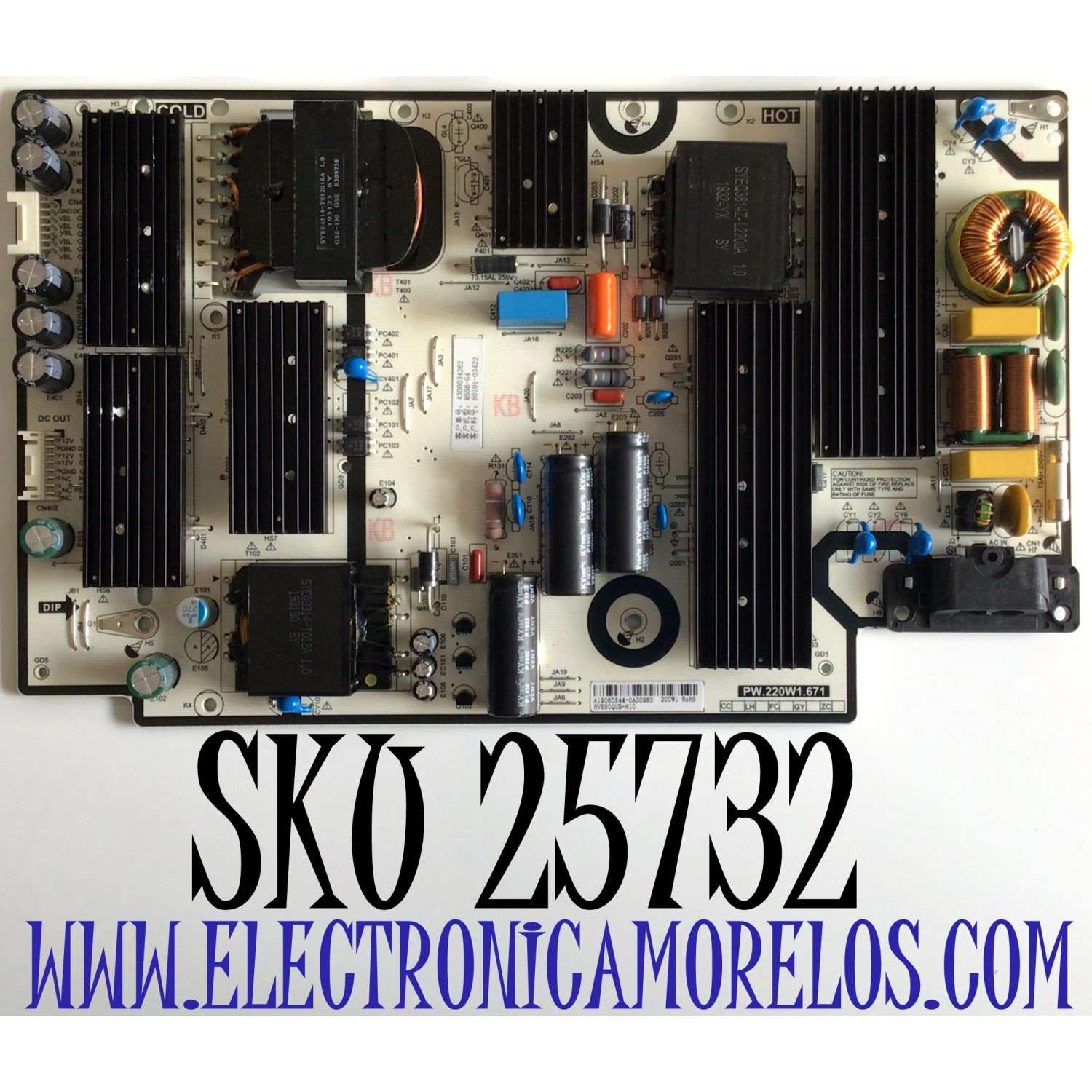 FUENTE DE PODER PARA TV VIZIO / NUMERO DE PARTE 60101-03422 / PW.220W1.671 / 4300036724 / M55-G4 / A19090587-0A00564 / HV550QUB-H10 / PANEL BOEI550WU1_H / MODELO M556-G4 / M556-G4 LBNFQN / M556-G4 LBNFQNAV