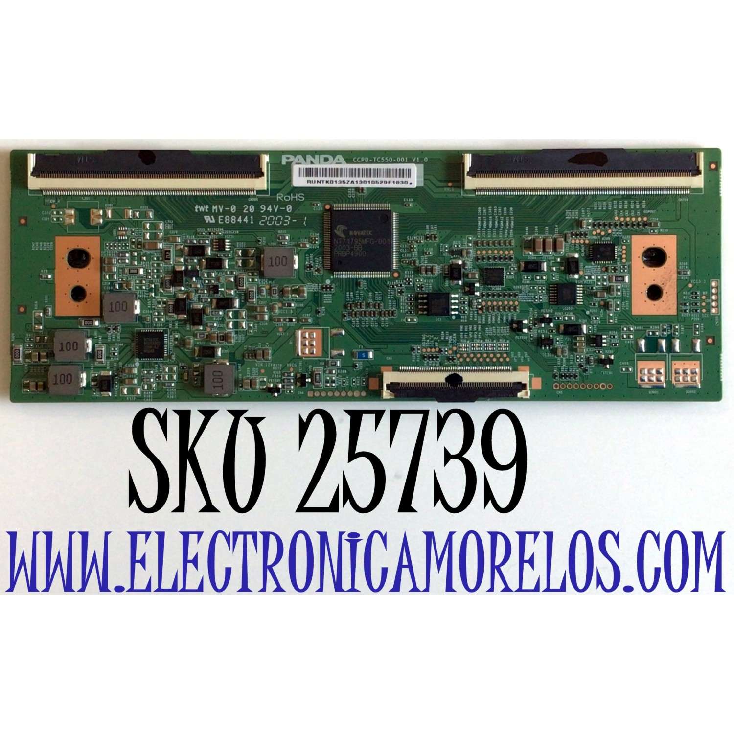 T-CON PARA TV JVC·ROKU TV 4K UHD HDR SMART TV / NUMERO DE PARTE RUNTK0135ZA / CCPD-TC550-001 V1.0 / CCPD-TC550-001 / E88441 / PANEL LC546PU4L / MODELO LT-55MAW705