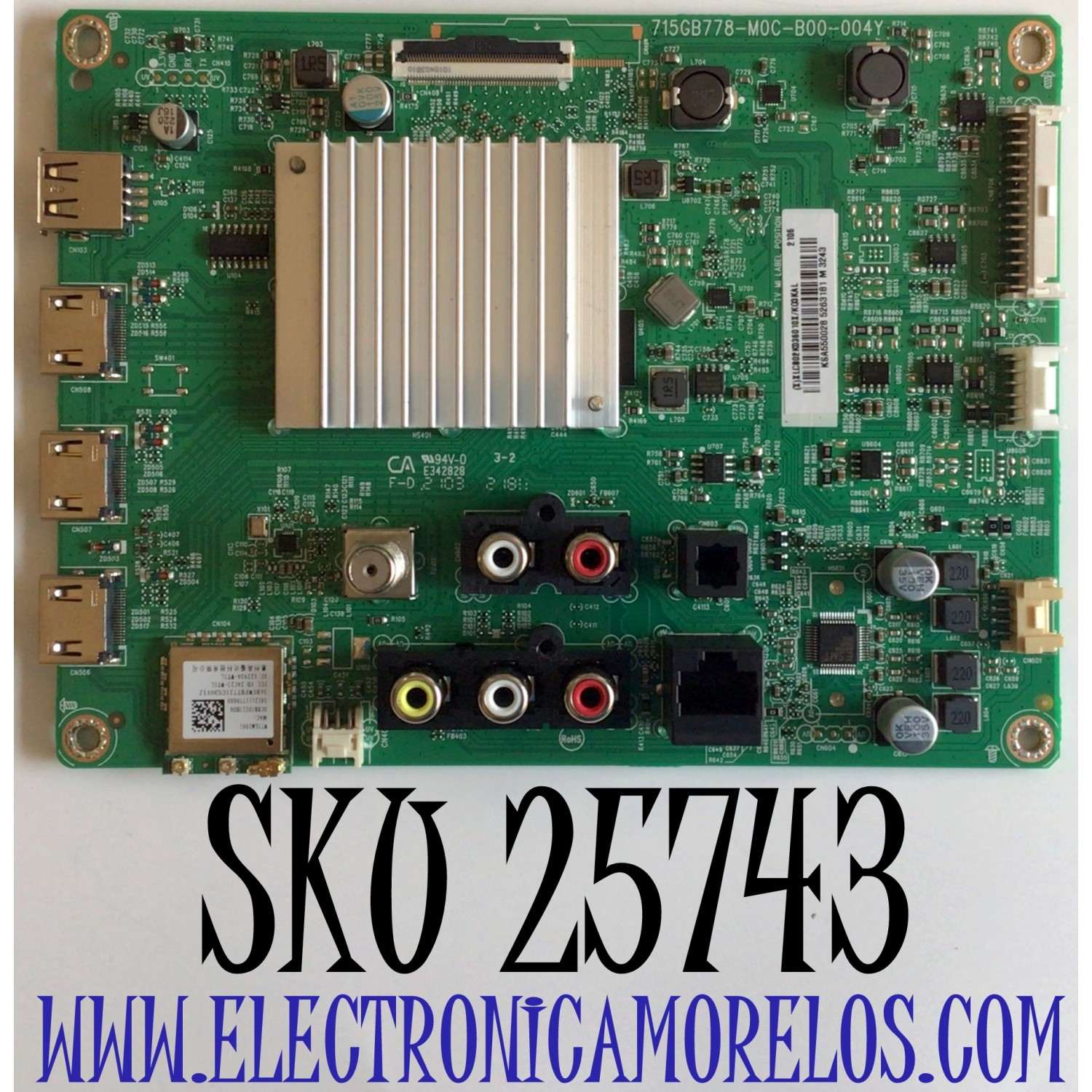MAIN PARA TV VIZIO QUANTUM 4K HDR SMART TV / NUMERO DE PARTE 756TXLCB02K036 / XLCB02K036 / 715GB778-M0C-B00-004Y / (X)XLCB02K036010X / PANEL TPT550WR-QVN10.U REV:SB0V / MODELO M55Q6-J01 / M55Q6-J01 LTCWG8 / M55Q6-J01 LTCWG8KX