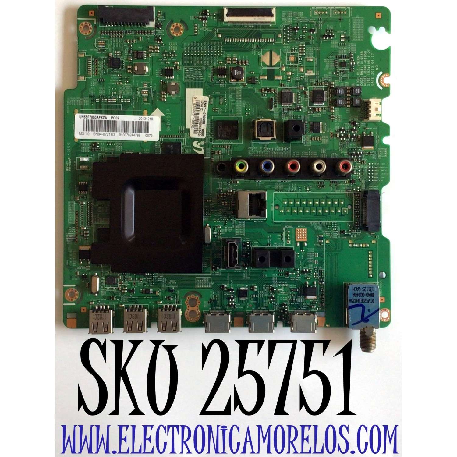 MAIN PARA TV SAMSUNG / NUMERO DE PARTE BN94-07218D / BN97-07053R / BN41-01958B / PANEL CY-SF550DSLVCH / MODELO UN55F7050 / UN55F7050AFXZA / UN55F7050AFXZA UD02