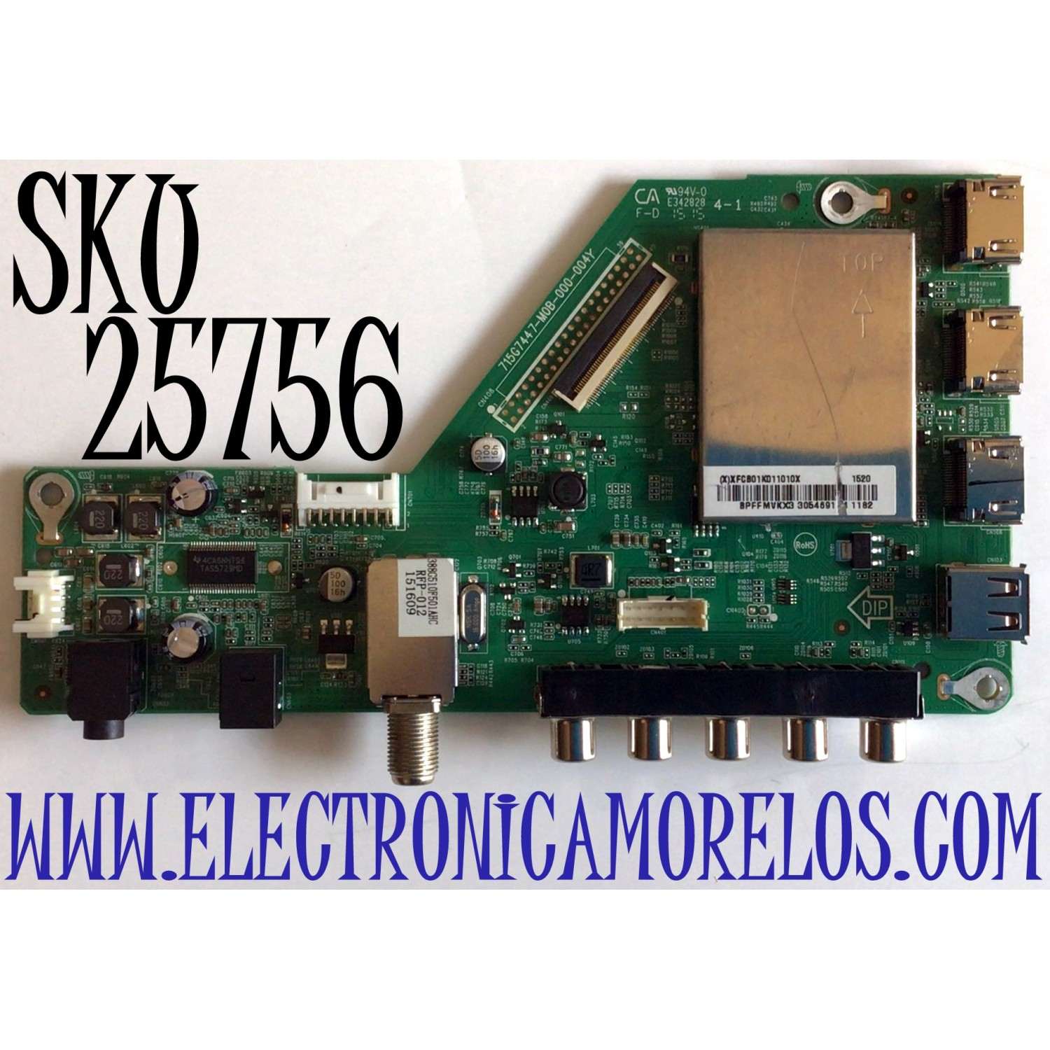 MAIN PARA TV SHARP NUMERO DE PARTE XFCB01K011 / 715G7447-M0B-000-004Y / (X)XFCB01K011010X / BPFFMVKX3 / PANEL TPT315B5-EUJFFE REV:S1C / MODELO LC-32LB370U
