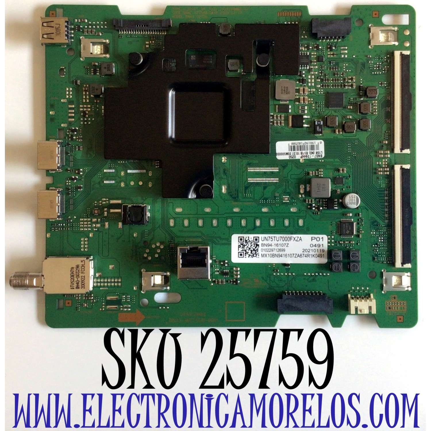 MAIN PARA TV SAMSUNG / NUMERO DE PARTE BN94-16107Z / BN41-02756B / BN97-17444P / BN41-02756B-000 / PANEL CY-BT075HGLV3H / MODELO UN75TU7000 / UN75TU7000FXZA / UN75TU7000FXZA FA04