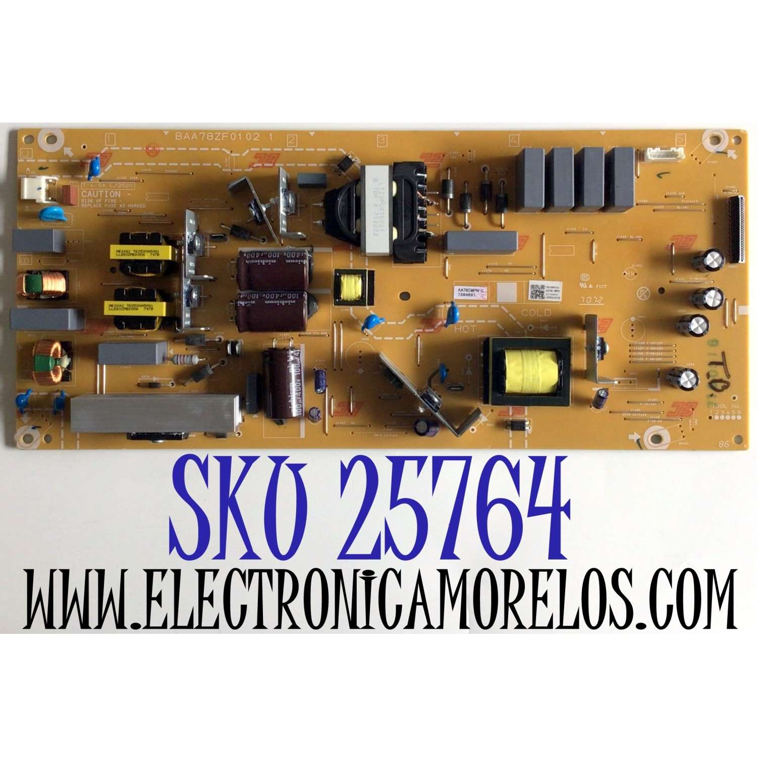 FUENTE PARA TV PHILIPS 4K SMART TV / NUMERO DE PARTE AA78C-MPW / AA78CMPW / AA78C-MPW C / BAA78ZF0102 1 / BAA78ZF01 02 1 / BAA78ZF01021 / PANEL UAD86XG / MODELO 65PFL5602/F7