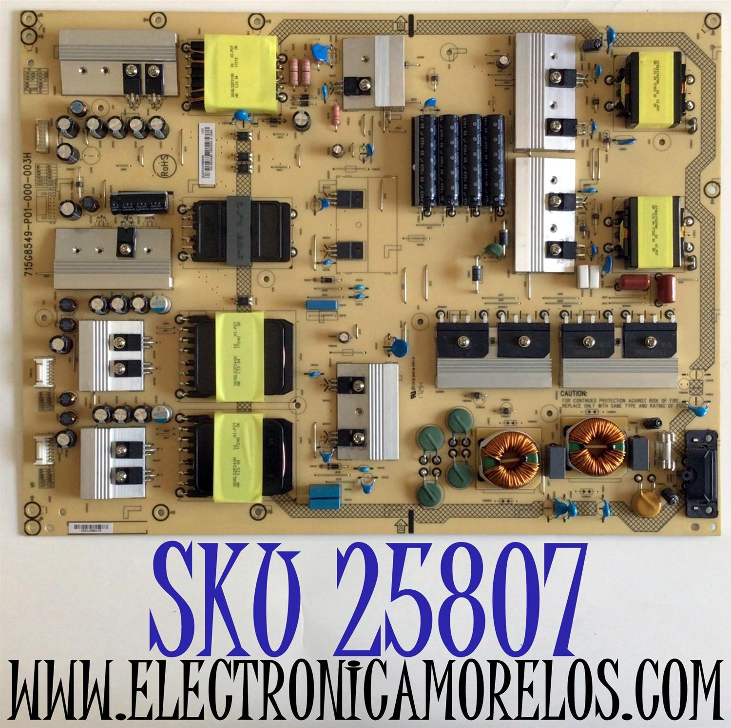 FUENTE DE PODER ORIGINAL PARA TV VIZIO / NUMERO DE PARTE ADTVG1950AB2 / 715G8549-P01-000-003H / (X)ADTVG1950AB2 / VG1950AB2 / PANEL S750QF57 V0 / MODELOS V755-J04 / V755-J04 LBNFE5 / V755-J04 LBNFE5KX / M75-E1 / M75-E1 LTMAEM / M75-E1 LTMAEMMU