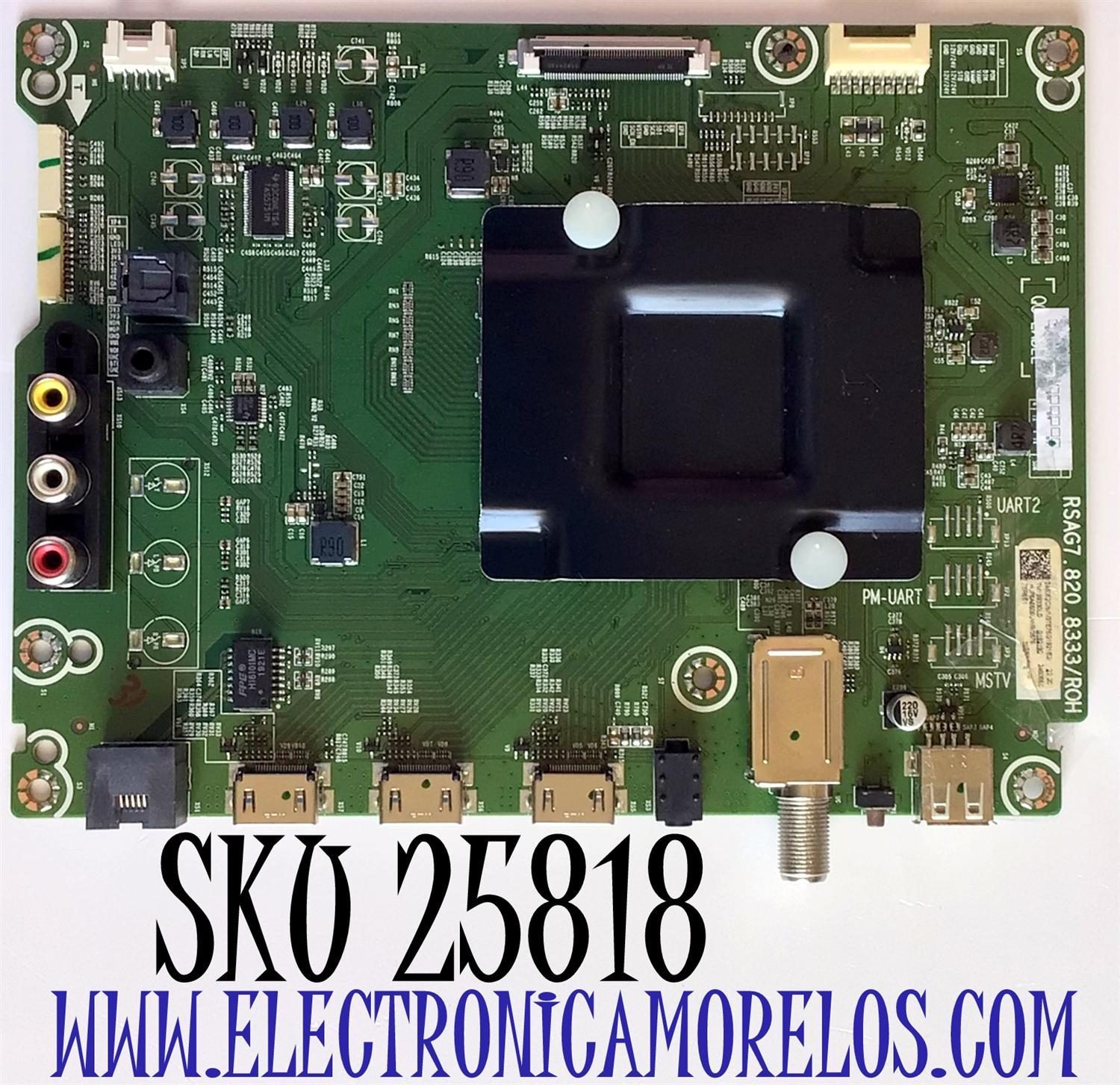 MAIN PARA TV HISENSE NUMERO DE PARTE 246062 / RSAG7.820.8333/ROH / 3TE75G1921E2 / 246065 / TM1993360LD / G192190 / HU75A6506UWR / PANEL HD750S3U71-L3B2/S0/GM/ROH / MODELO 75R6E1