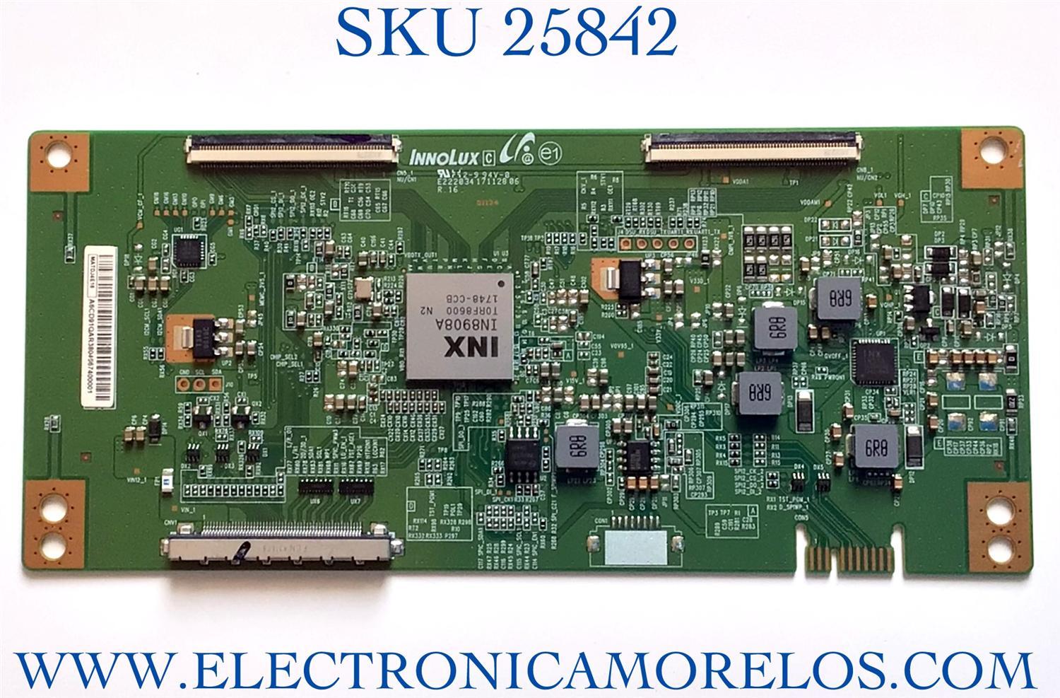 T-CON PARA TV WESTINGHOUSE NUMERO DE PARTE MATDJ4E16 / E22203417112806 / PANEL V580DJ4-ME5 / MODELO WR58UB4108