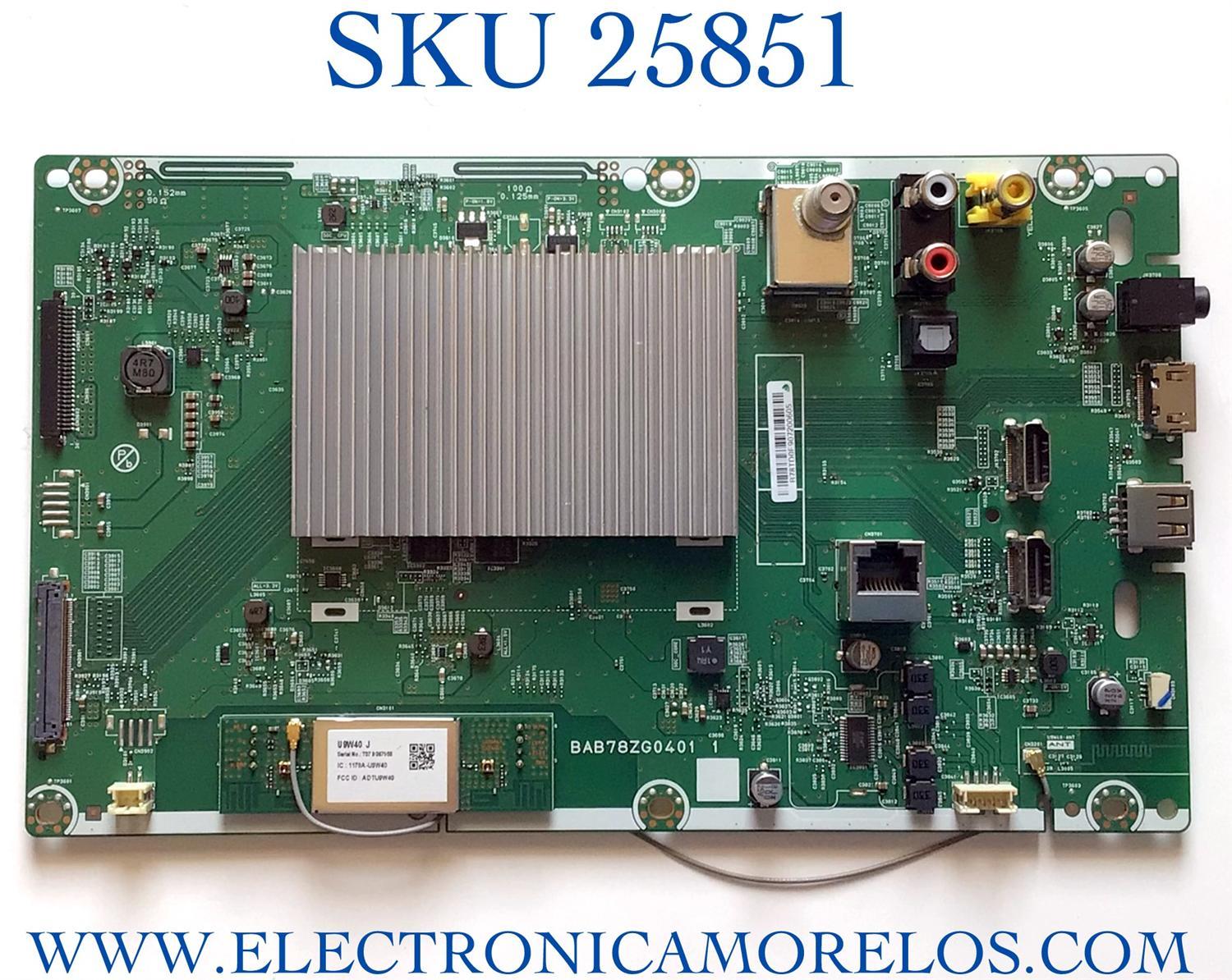 MAIN PARA TV PHILIPS NUMERO DE PARTE AB78TUA-65UL / BAB78ZG0401 1 / B78TD0F907200605 / MODELO 65PFL5604/F7