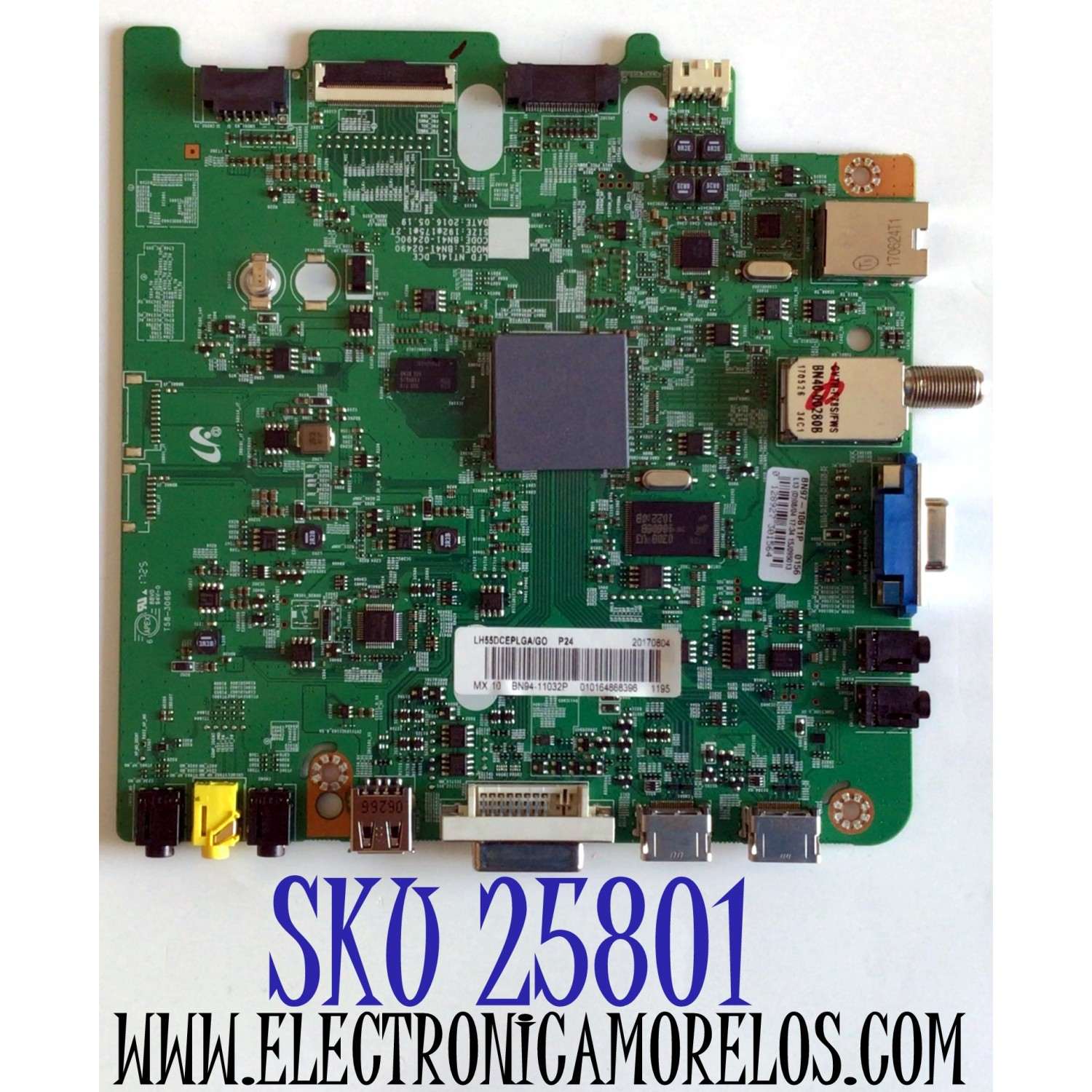 MAIN PARA TV SAMSUNG FULL HD / NUMERO DE PARTE BN94-11032P / BN41-02490C / BN97-10611P / PANEL CY-GJ055BGAVWH  /DISPLAY  T550HVN08.3  /MODELO LH55DCEPLGA/DO / LH55DCEPLGA/DO AA03