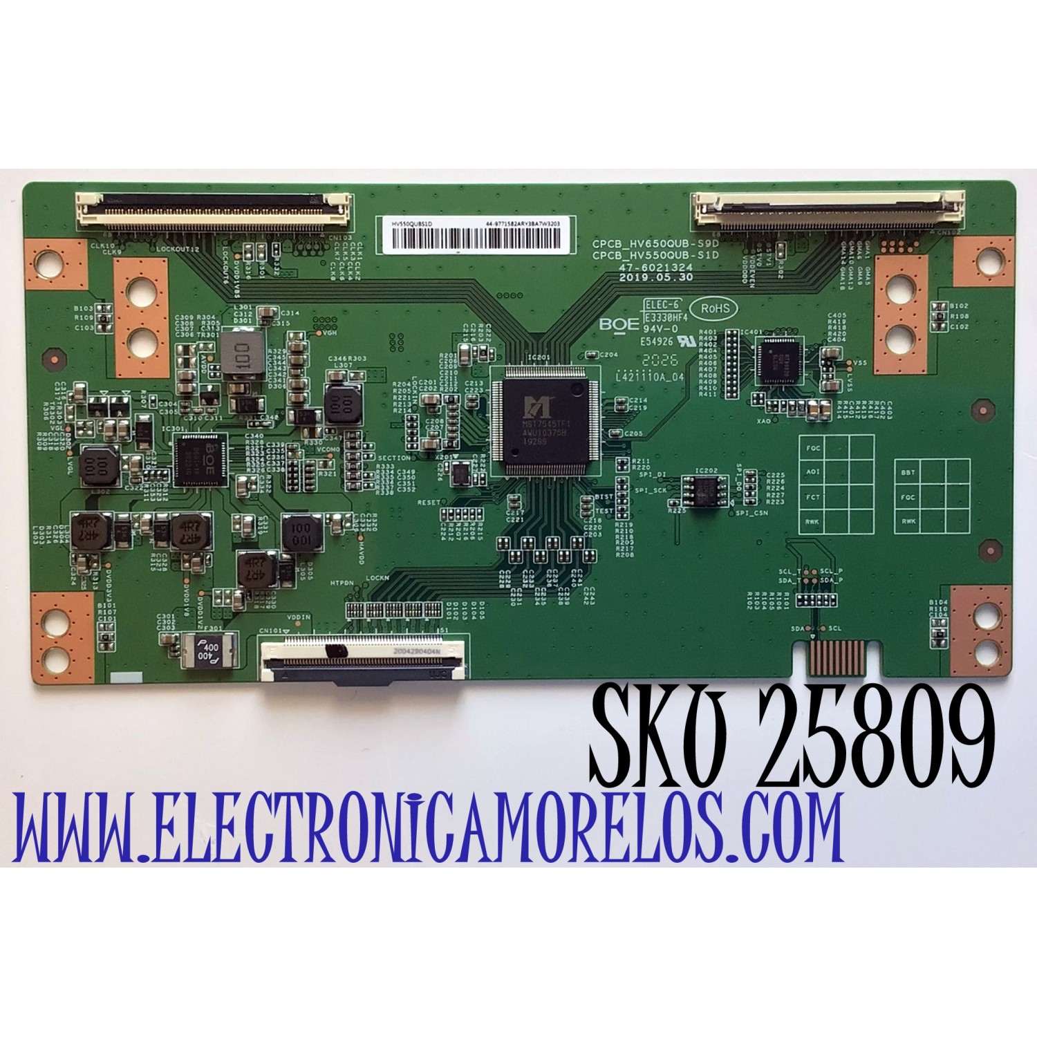T-CON PARA TV RCA NUMERO DE PARTE 44-9771582A / CPCB_HV650QUB-S9D / CPCB_HV550QUB-S1D / 47-6021324 / PANEL HV550QUB-S1E / MODELO RTU5540-B