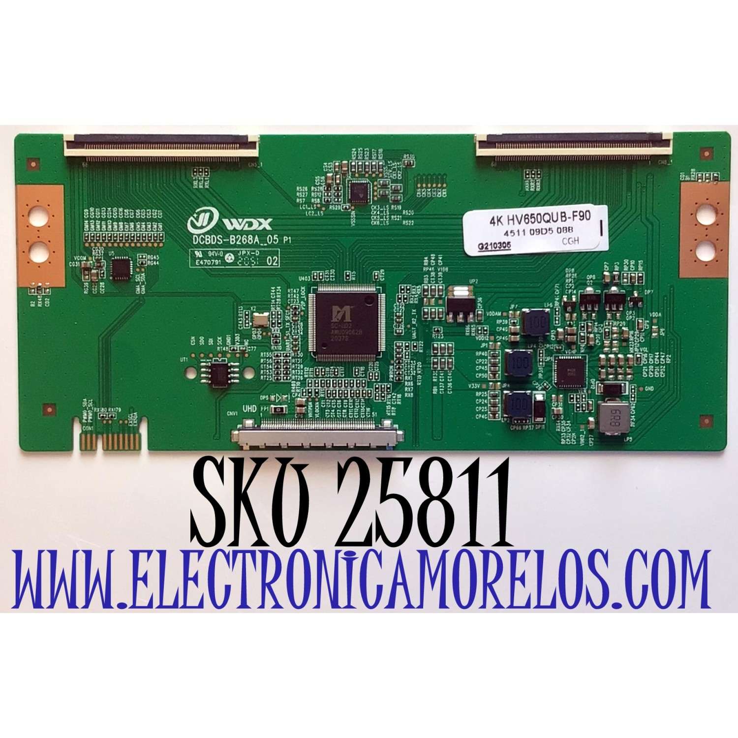 T-CON PARA TV RCA NUMERO DE PARTE HV650QUB-F90 / 4511 09D5 0BB  / G210305 / MODELO RWOSU6547-B