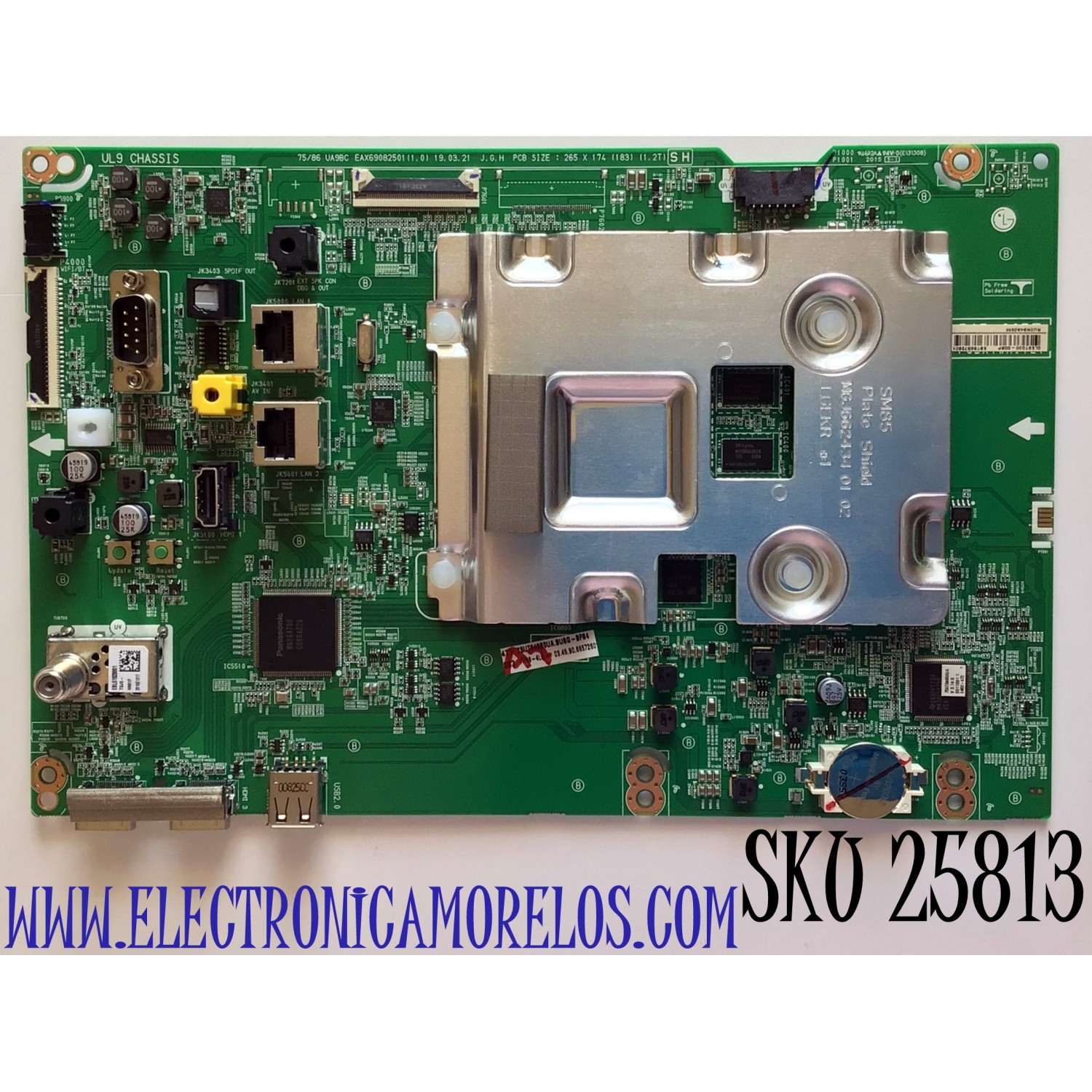 MAIN PARA TV LG NUMERO DE PARTE EBT66572601 / EAX69082501 / 0LEBT000-00BP / RU0N94A09M / NC750DQE-ABGR3 / MODELO 75UT640S0UA.BUSGLKR