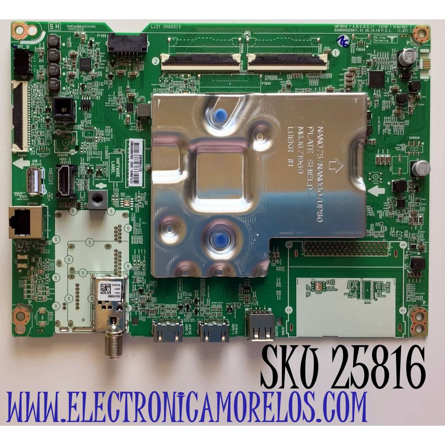MAIN PARA TV LG NUMERO DE PARTE EBU66322902 / EAX69462206 1C1L0048-0003 / XU1396A509 / PANEL NC500TQG-VHKH1 / MODELO 50UP8000PUA.BUSSLJM