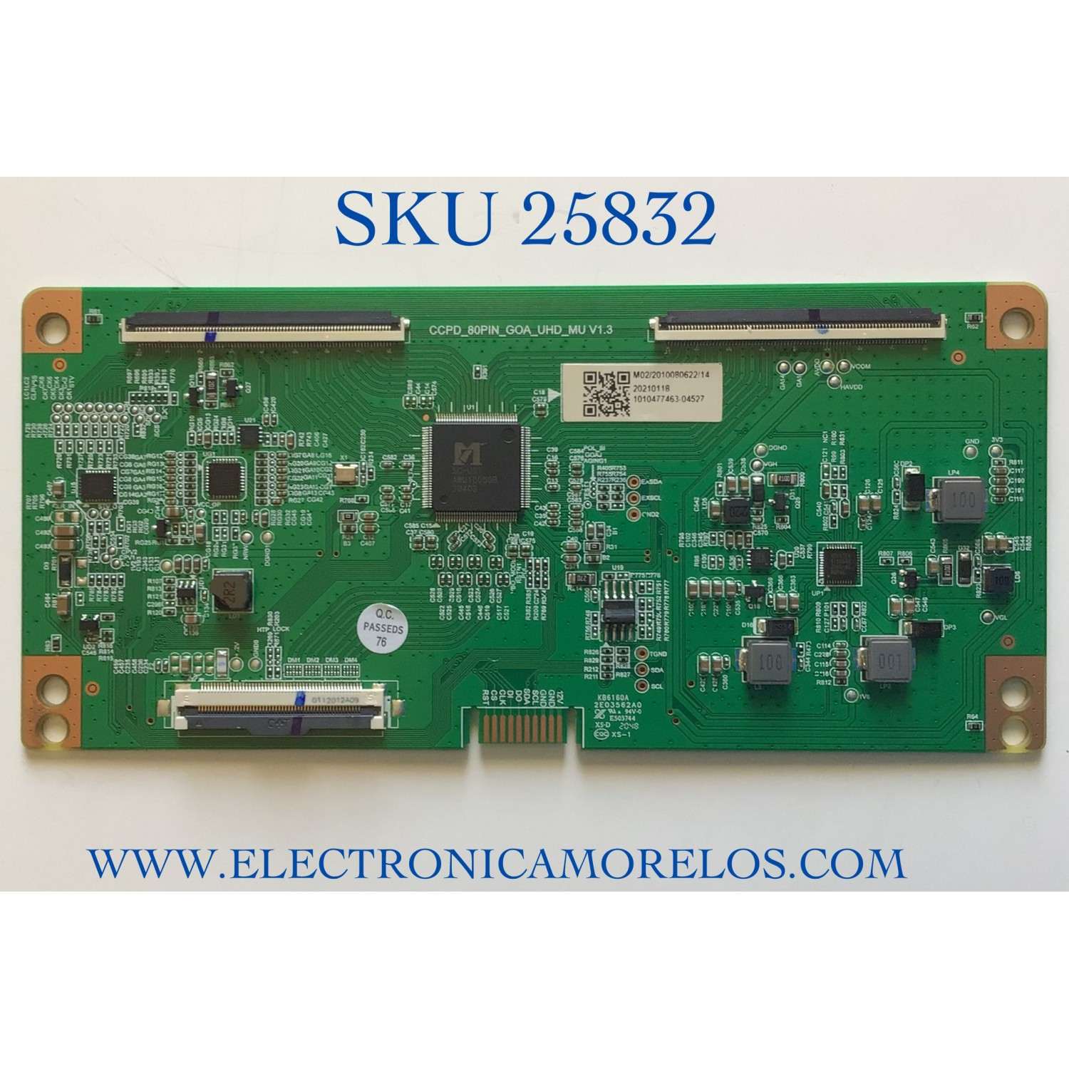 T-CON PARA TV JVC / NUMERO DE PARTE 513C4954M02 / CCPD_80PIN_GOA_UHD_MU / 2E03562A0 / E503744 / CCPD_80PIN_G0A_UHD_MU / CCPD_80PIN_GOA_UHD_MU V1.3 / KB6160A / PANEL CC500PV7D VER.03 / CC580PV7D / CC580PV7D VER.03 / MODELOS LT-50MAW705 / LT-58MAW705