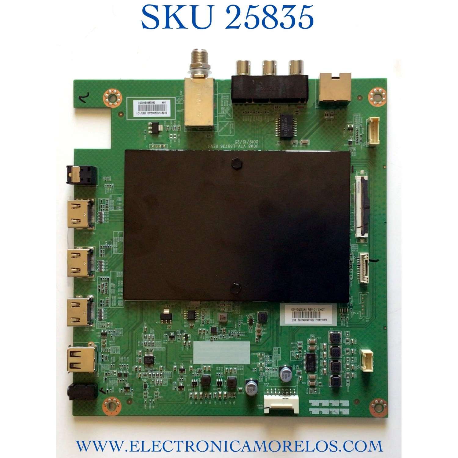 MAIN PARA TV TOSHIBA NUMERO DE PARTE 691V0Q002A0 / VTV-L55736 REV:1 / 631V0Q002A0 / PANEL K500WDCRA-UI350A5 / DISPLAY CV500U2-T01 / MODELO 50LF621U21
