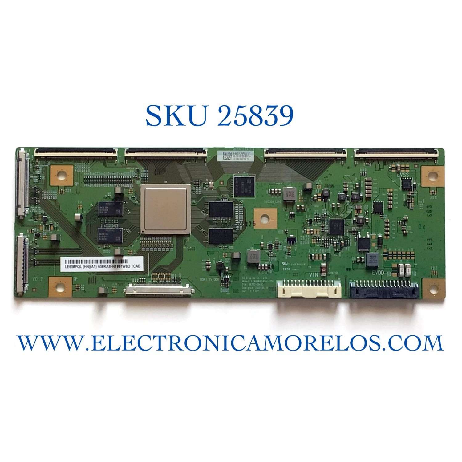 T-CON PARA SMART TV SONY  / NUM DE PARTE 6871L-6385B / 6870C-0848C / LE650PQL (HN) (A1) / LE650PQL (HP) (A4) / LE480AQP-ENA1-TCA / PANEL'S YDAS065UNG01 / YDB0065UNG01 / MOD XBR-65A8H / XBR65A8H / XR-65A80J / XR65A80J / XR-65A90J / XR-65A80CJ / XR65A80CJ
