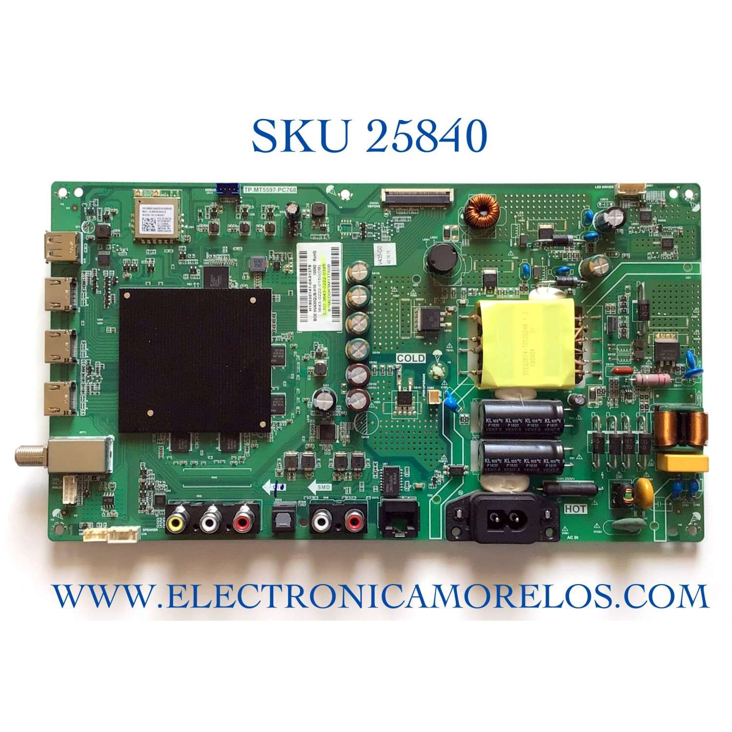 MAIN FUENTE PARA TV VIZIO NUMERO DE PARTE 3643-0222-0395 / 3643-0222-0150 / TP.MT5597.PC768 / H19030141-0A01375 / 3643-0222-0150 / 67MED0K3M13750B / DISPLAY HV430QUB-H10 / MODELO V435-G0 LAUFQEKV "