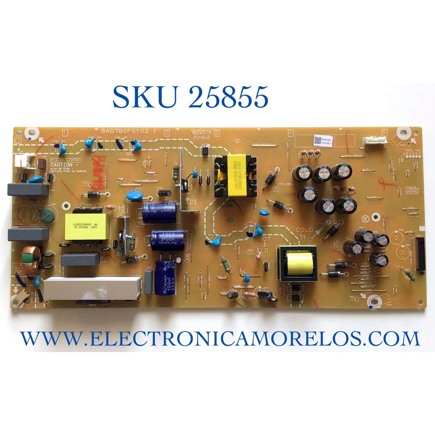 FUENTE PARA TV PHILIPS NUMERO DE PARTE ABG8M021 / BAD780F0102 1 / P000001497 / MODELO 65PFL5604/F7 A