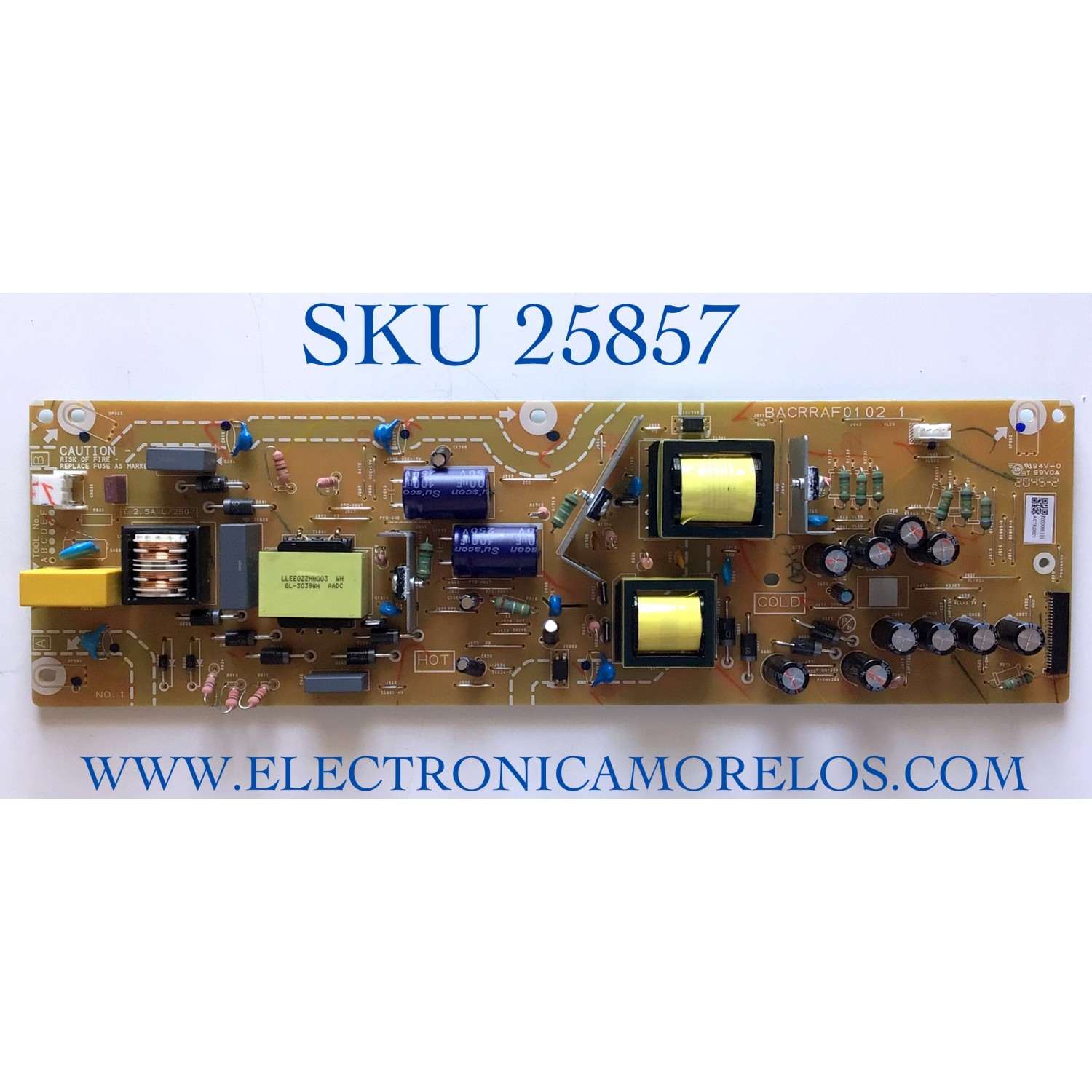 FUENTE DE PODER PARA TV PHILIPS / NUMERO DE PARTE AC7RD021 / BACRRAF0102 1 / BACRRAF01021 / PANEL UCFR2XT / MODELO 55PFL4864/F7 / 55PFL4864/F7 A