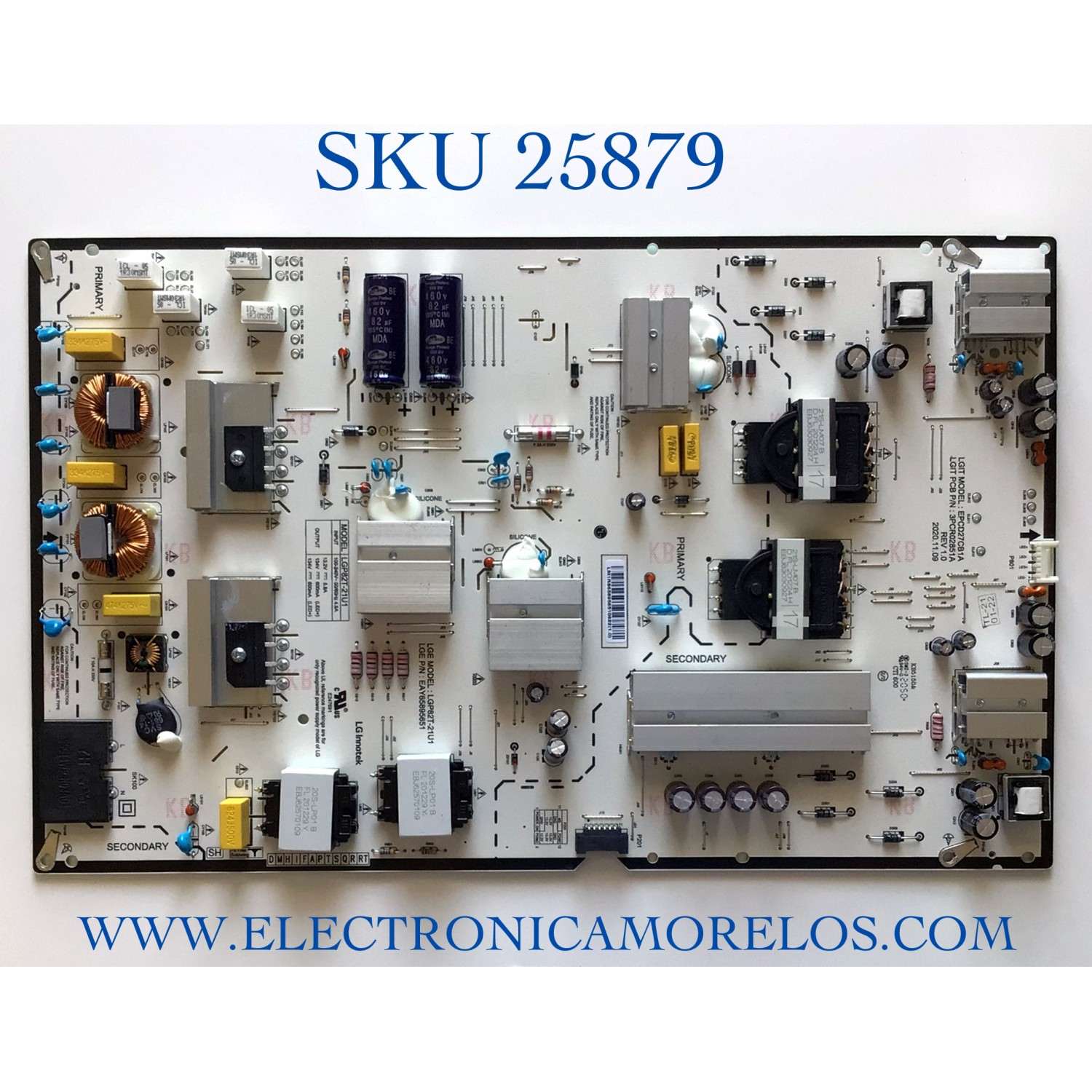 FUENTE DE PODER PARA TV / NUMERO DE PARTE EAY65895651 / LGP82T-21U1 / 65895651 / EPCD27CB1A / 3PCR02851A / PANEL NC820TQF-VXKH1 / MODELO 82UP8770PUA / 82UP8770PUA.BUSJLKR