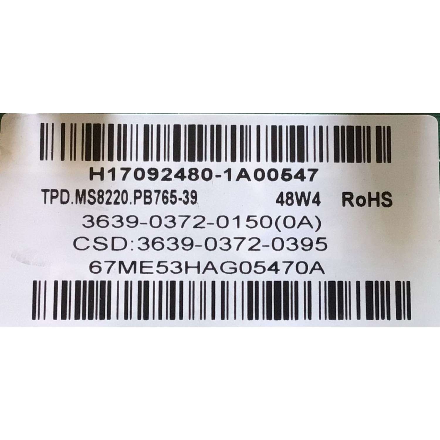 MAIN FUENTE (COMBO) PARA TV VIZIO / NUMERO DE PARTE 3639-0372-0395 / TPD.MS3393.PB765 / 3639-0372-0150 / H17092480-1A00547 / MODELO D39HN-E0 LAUAVLKT - Imagen 2