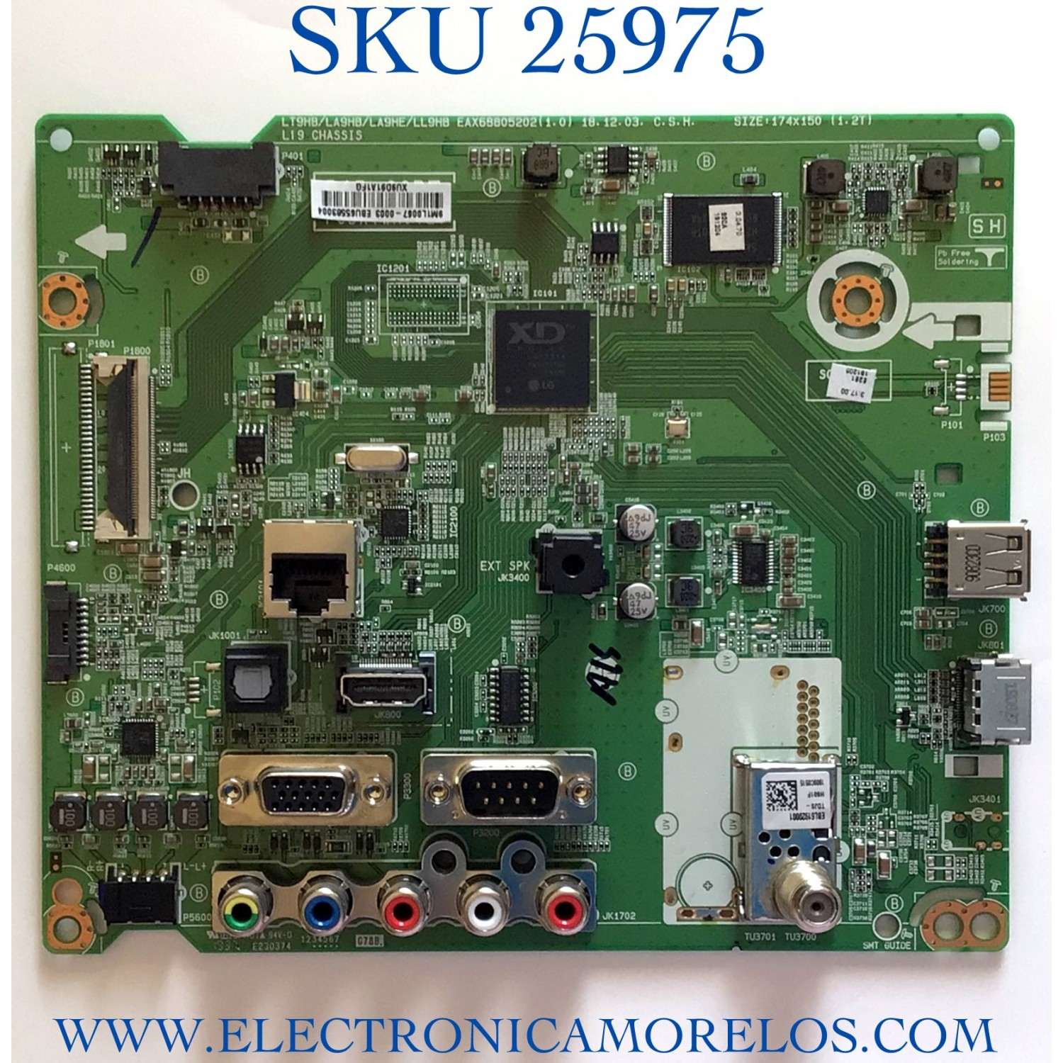 MAIN PARA TV LG NUMERO DE PARTE EBU65583004 / EAX68805202 / PANEL NC490DUE-AAFX1 / MODELO / 49LT340CX0UB.BUSYLJM
