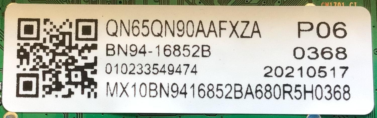 MAIN PARA SMART TVSAMSUNG 4K  RESOLUCIÓN (3840 x 2160) / NUMERO DE PARTE BN94-16852B / BN41-02855A / BN97-18210G / PANEL CY-TA065FLAV1H / DISPLAY BN96-52616A / T650QVN08.J / MODELO QN65QN90AAFXZA / QN65QN90AAFXZA CA01 - Imagen 2