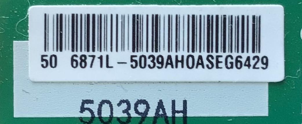 T-CON PARA TV VIZIO NUMERO DE PARTE 6871L-5039A / 6870C-0717A / 5039AH / PANEL TPT500U1-EQYSKM.G / MODELO  D50-F1 LTD7WRNU - Imagen 2
