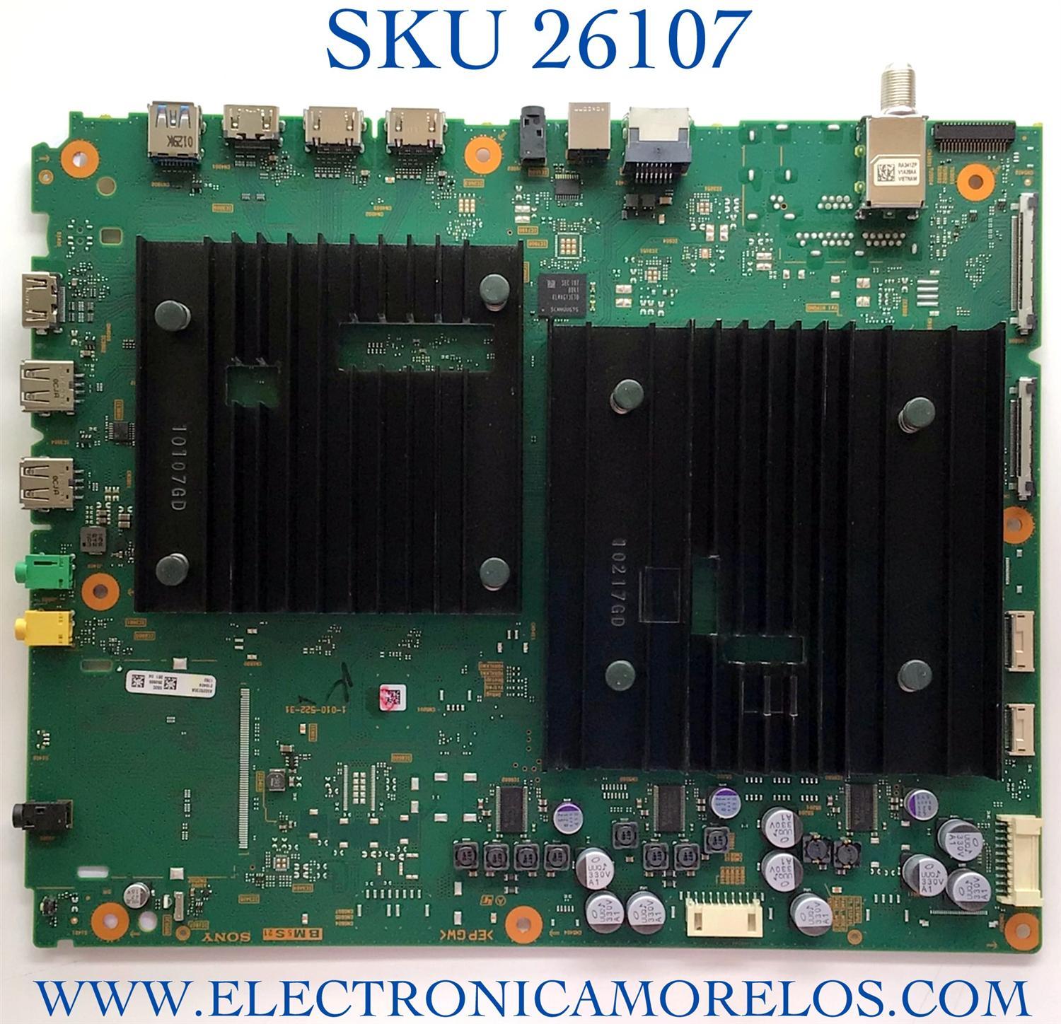 MAIN PARA TV SONY BRAVIA 4K·UHD·HDR / NUMERO DE PARTE A5026230A 550 / 1-010-522-31 / A-5026-230-A 550 / 101052231 / PANEL LE770AQP (AP)(A1) / MODELO XR-77A80J / XR77A80J