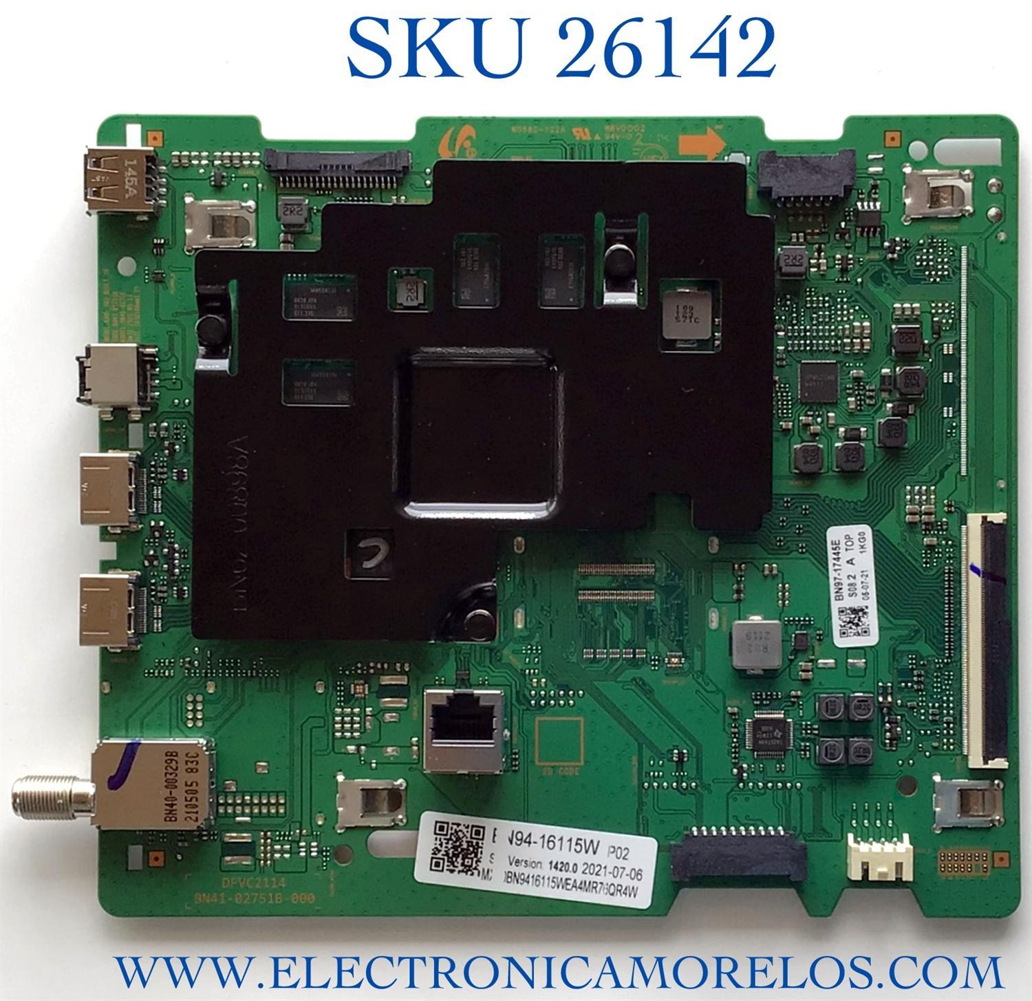 MAIN PARA TV SAMSUNG 4K·UHD·HDR / NUMERO DE PARTE BN94-16115W / BN41-02751B / BN97-17445E / BN9416115W / PANEL CY-BT043HGAR1V / MODELOS / UN43TU700DFXZA AE10 / AG15 / UN43TU7000FXZA AE10
