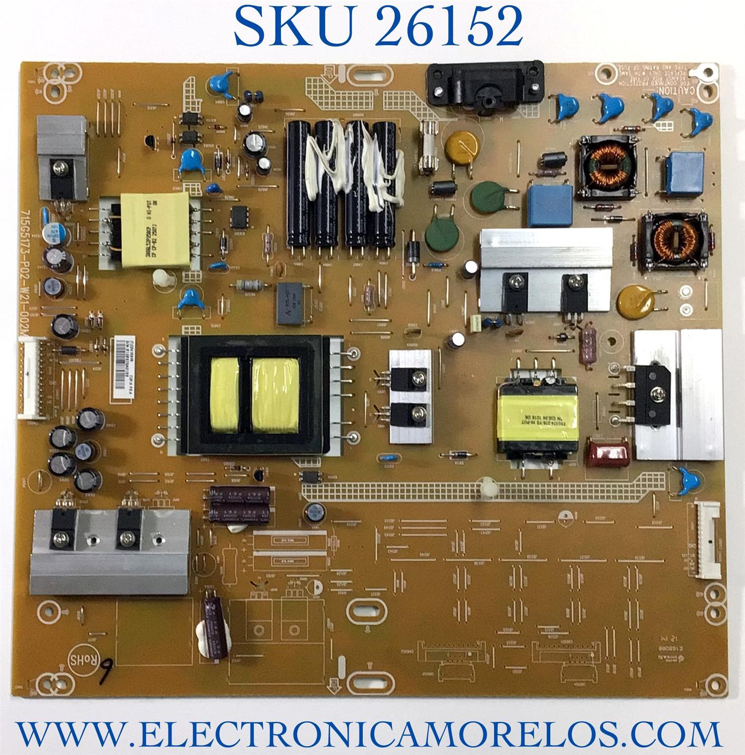 FUENTE PARA TV INSIGNIA NUMERO DE PARTE C2415XF6 / 715G5173-P02-W21-002M / (T)C2415XF6 / PANEL T460HVN03.1 / MODELO NS-46E480A13