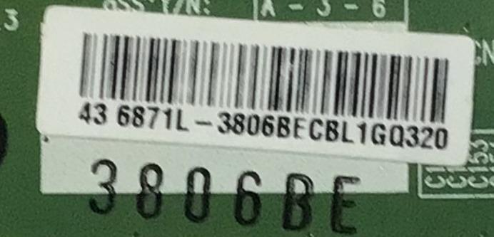 T-CON PARA TV VIZIO NUMERO DE PARTE 6871L-3806B / 6870C-0532A / 3806B / MODELO E43-C2 LW ZJSEAR / E43-C2 ((CHECAR CONECTOR)) - Imagen 2