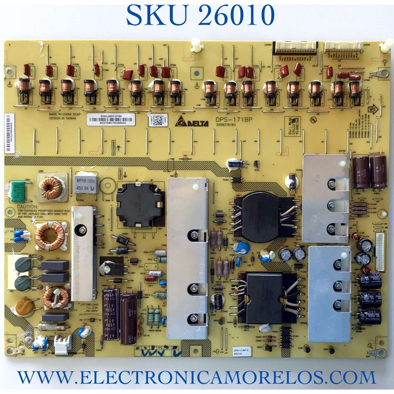 FUENTE DE PODER PARA TV VIZIO / NUMERO DE PARTE 0500-0607-0160 / 050006070160 / DPS-171BP / 2950279103 / DPS-171BP A / PANEL LC420EUH (RD)(A1) / MODELO M420SV / M420SV LAQKJW / M420SV LAQKJWAN