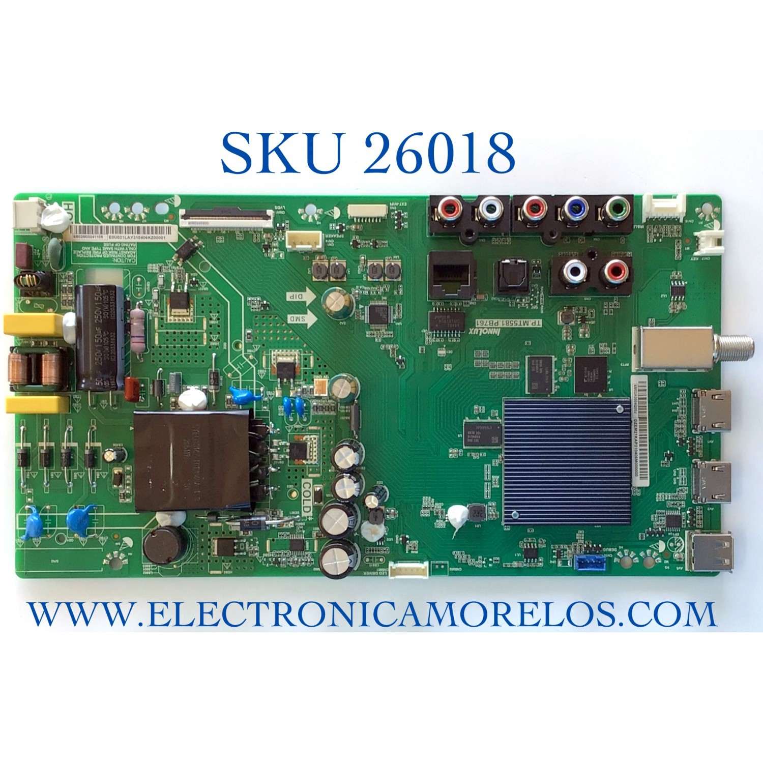MAIN FUENTE (COMBO) PARA TV VIZIO HD SMART TV / NUMERO DE PARTE 6M03M0004110R / 6M03A0004Q00J / TP.MT5581.PB761 / 191E24526C / E248237 / PANEL V400HJ9-D03 REV.C1 / MODELO D40F-G9 / D40F-G9 LIAIXT / D40F-G9 LIAIXTLX