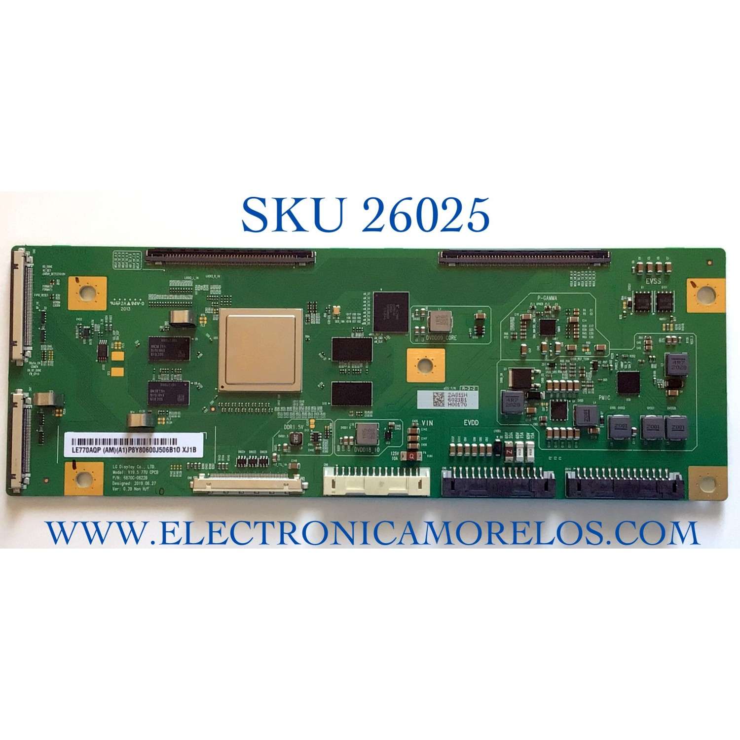 T-CON PARA TV SONY NUMERO DE PARTE 6021B / 6870C-0822B / LE770AQP (AM)(A1) / MODELO  XBR-77A9G