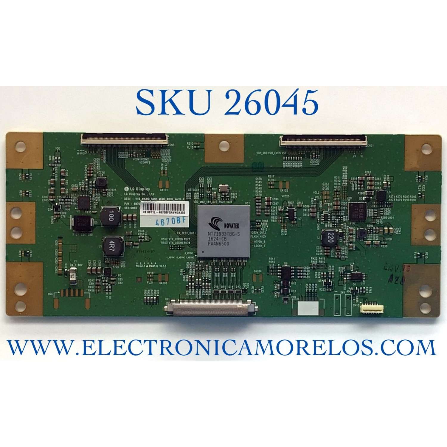 T-CON PARA TV SONY NUMERO DE PARTE 7871L-4670B / 6870C-0598A / 4670B / PANEL SYV4951 / MODELO XBR-49X700D / XBR49X700D