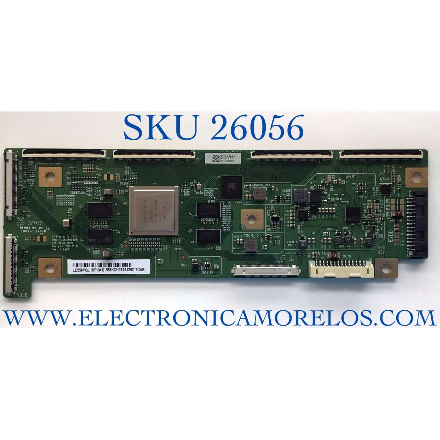 T-CON PARA TV LG OLED / NUMERO DE PARTE 6871L-6411C / 6870C-0852B / 6411C / LE650AQD-ENA1-TJA / PANEL AC550AQL / MODELOS OLED55G1PUA / OLED55G1PUA.DUSPLJR / OLED55B2AUA / OLED55B2AUA.DUSQLJR / OLED55G1PUA / OLED55G1PUA.DUSPLJR