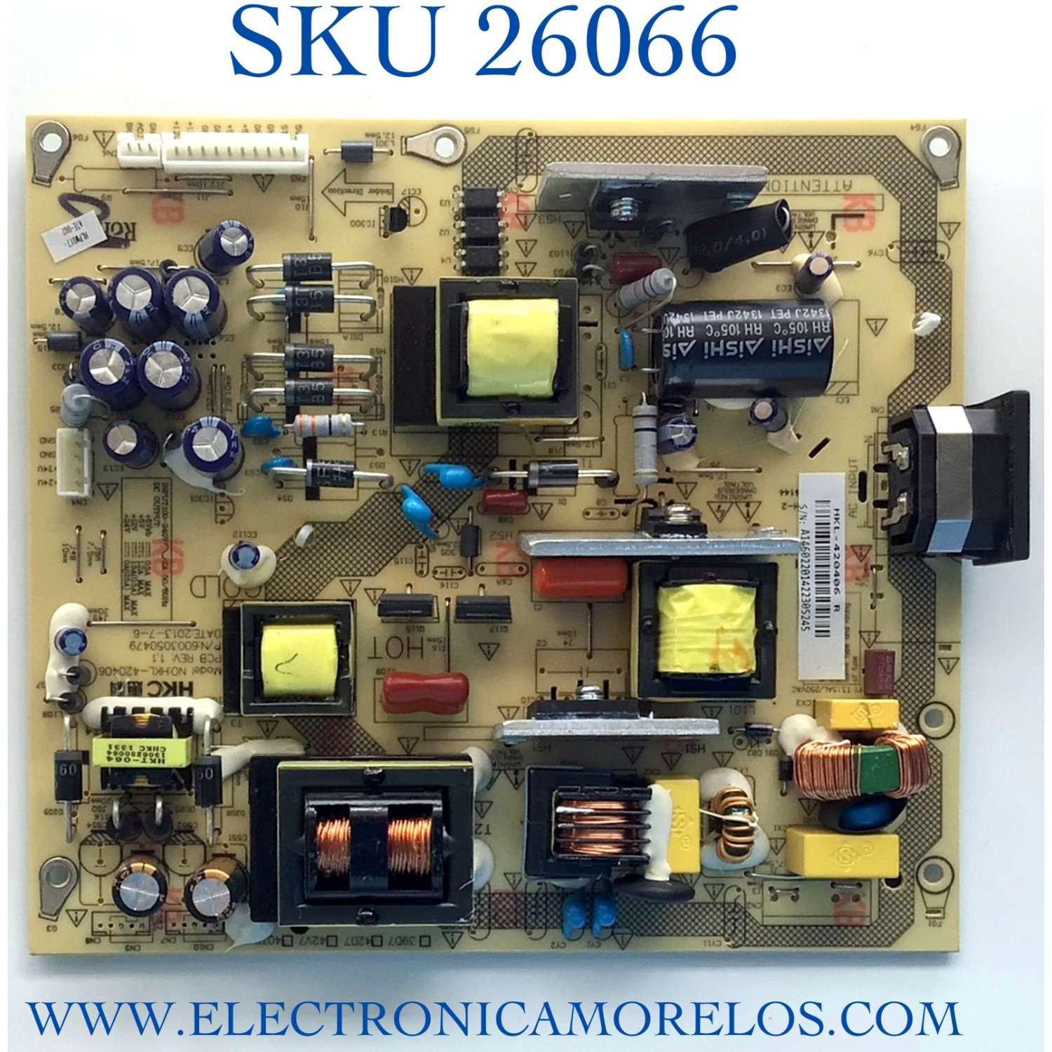 FUENTE PARA TV WESTINGHOUSE NUMERO DE PARTE HKL-420406 / 6003050479 / MODELO DWM42F2G1