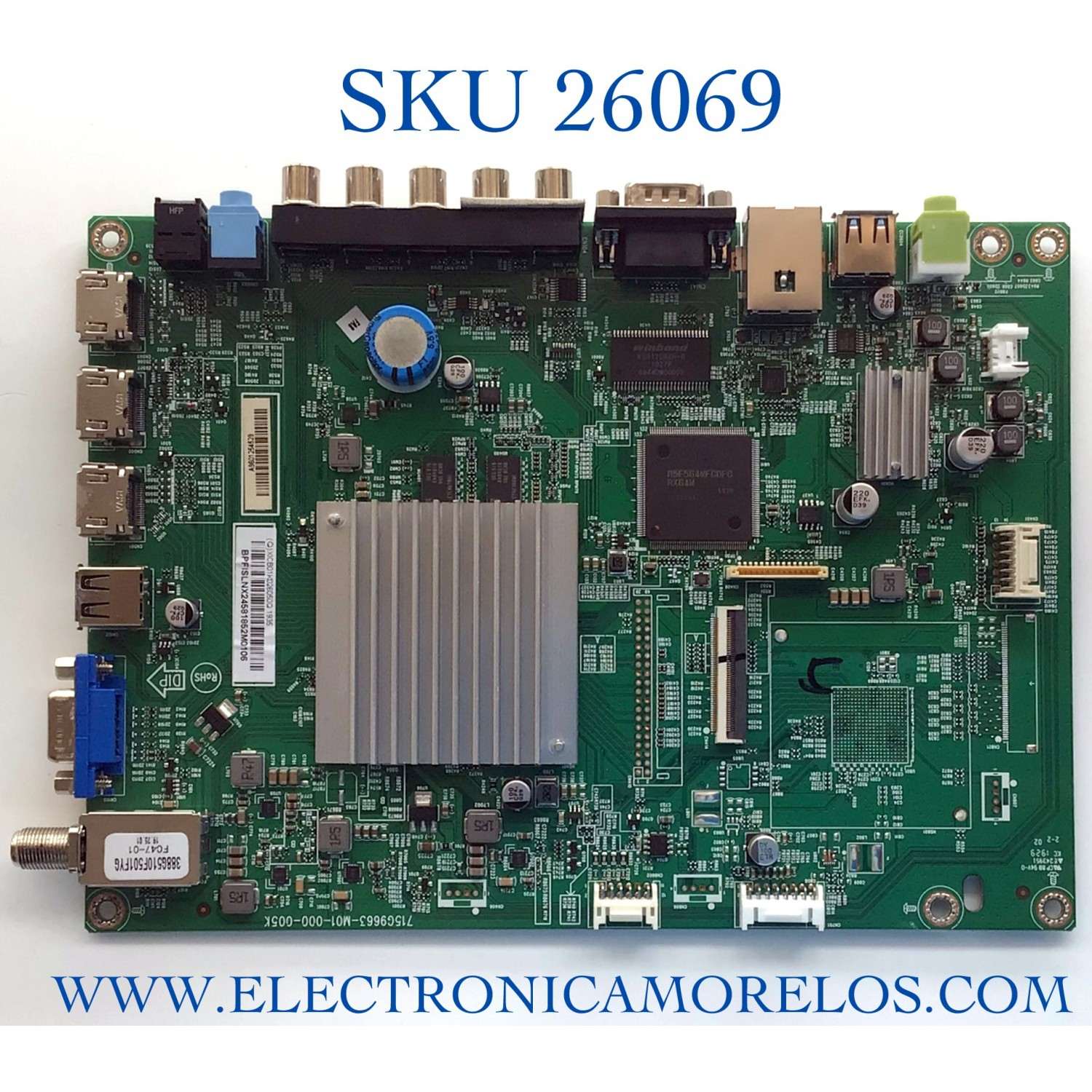 MAIN PARA TV NEC NUMERO DE PARTE XICB01K026 / 715G9663-M01-000-005K / (Q)XICB01K026050Q / TPT500U1-QVN03.U REV:S5B0AG / MODELO E507Q