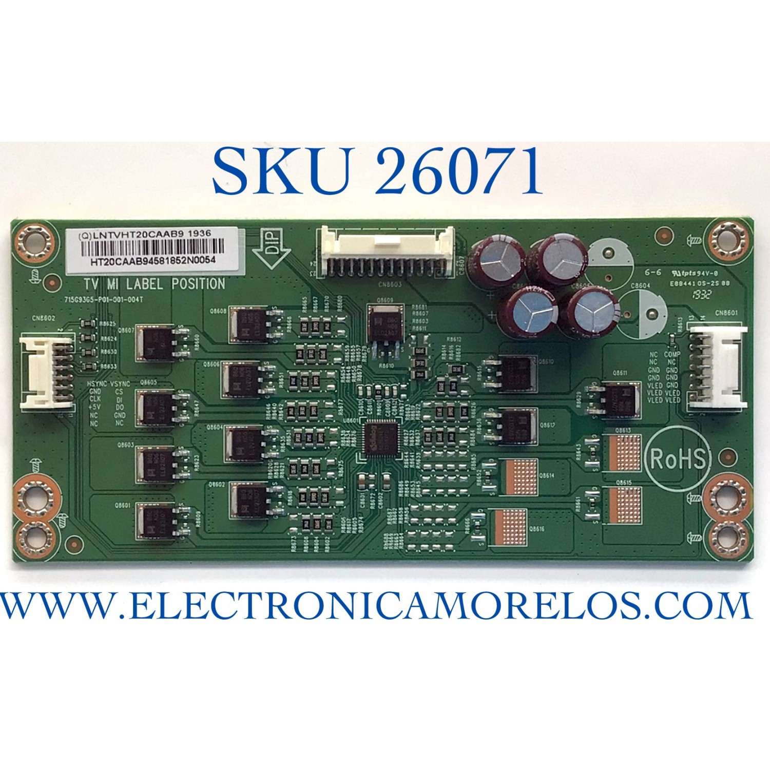 LED DRIVER PARA TV NEC NUMERO DE PARTE LNTVHT20CAAB9 / 715G93G5-P01-001-004T / (Q) LNTVHT20CAAB9 / PANEL TPT500U1-QVN03.U REV:S5B0AG / MODELO E507Q