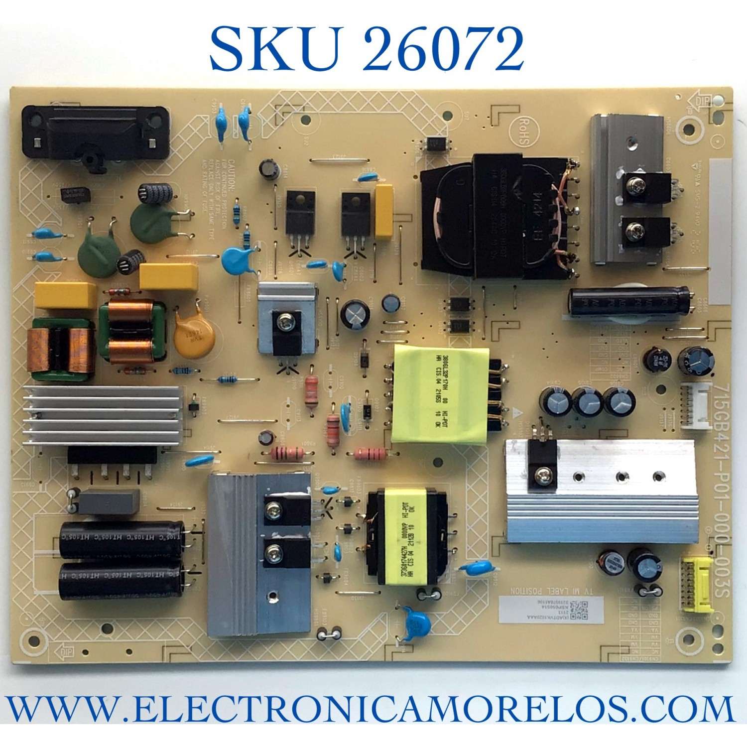 FUENTE PARA TV VIZIO NUMERO DE PARTE ADTVK1820AAA / 715B421-P01-000-003S / (X)ADTVK1820AAA / PANEL TPT650UA-QVN07.U REV:S900G / MODELO M65Q7-H1 LTCWZYLX / M65Q7-H1