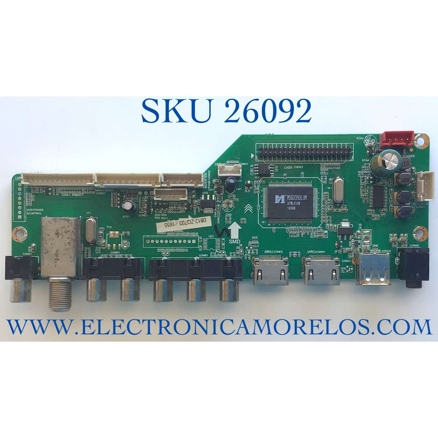 MAIN PARA TV RCA NUMERO DE PARTE MK-RE01-140812 / LD.M3393.B / PANEL LSC550HJ10-12V / MODELO LED55G55R120Q