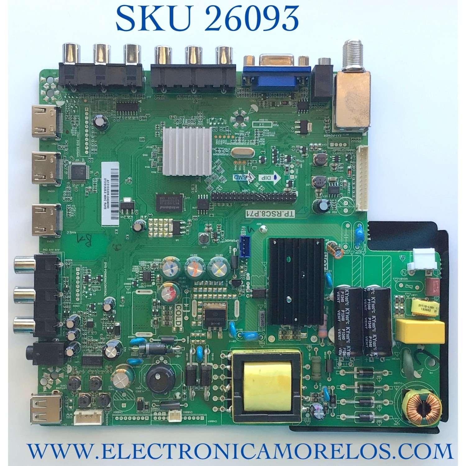MAIN FUENTE PARA TV QUASAR NUMERO DE PARTE A13103209 / TP.RSC8.P71 / A13103209-0A04090 / ST3151A05-5 / MODELO SQ32